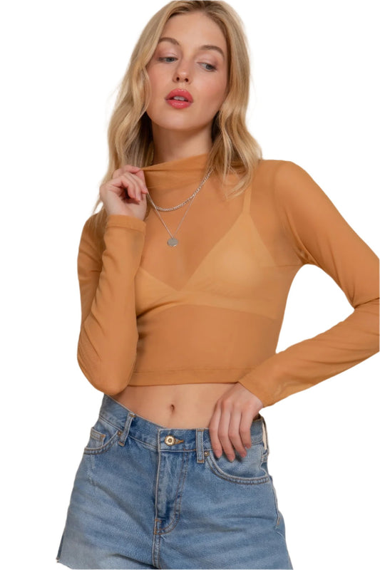 Brown Mesh Top | Comfortable Mesh Top | Nova Store