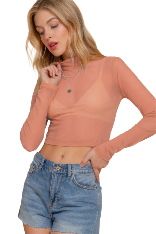 Rose Gold Mesh Top | Casual Mesh Top | Nova Store