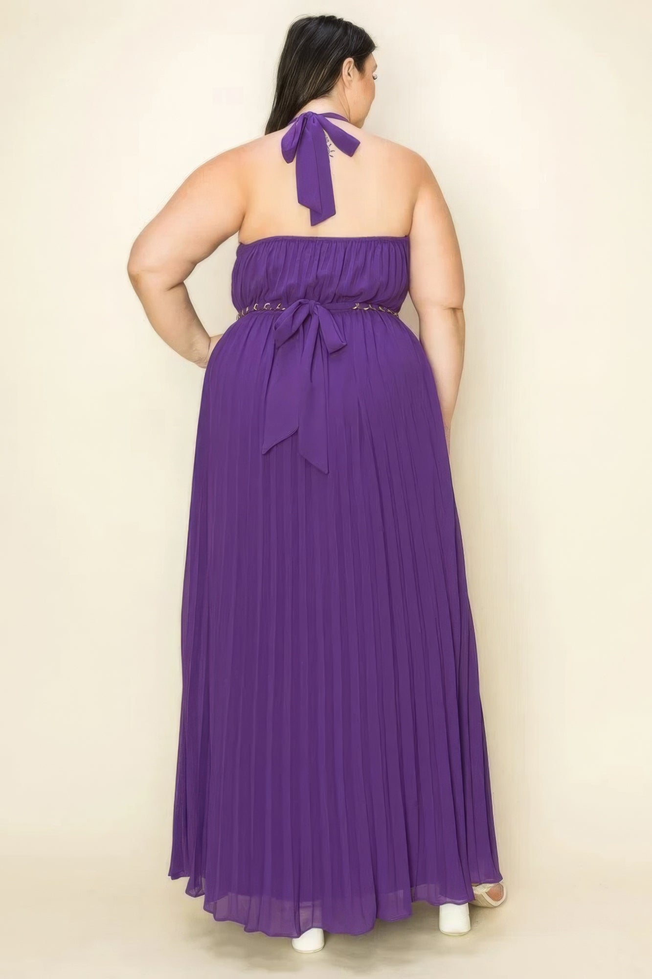 Purple Maxi Dress | Purple Pleated Dress | Nova Store