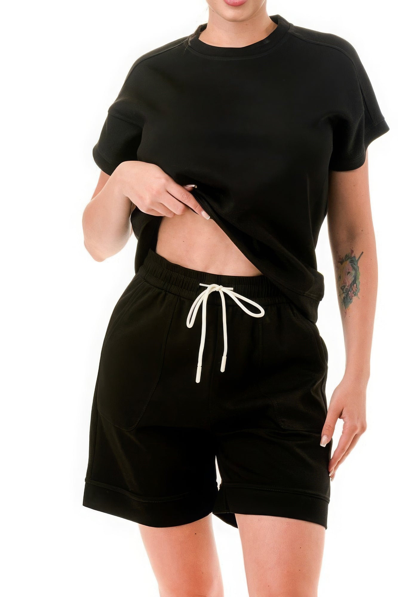 Black Shorts Set | Black Tee and Shorts Set | Nova Store