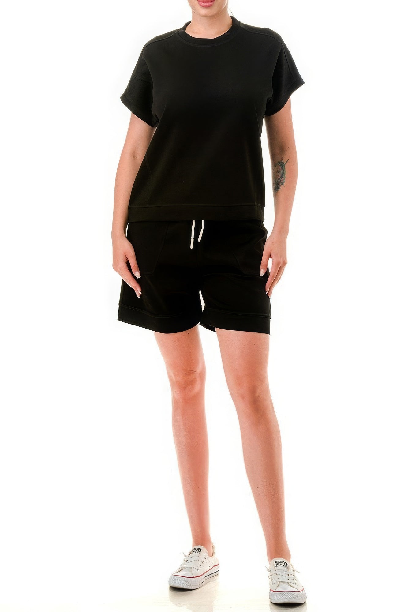 Black Shorts Set | Black Tee and Shorts Set | Nova Store