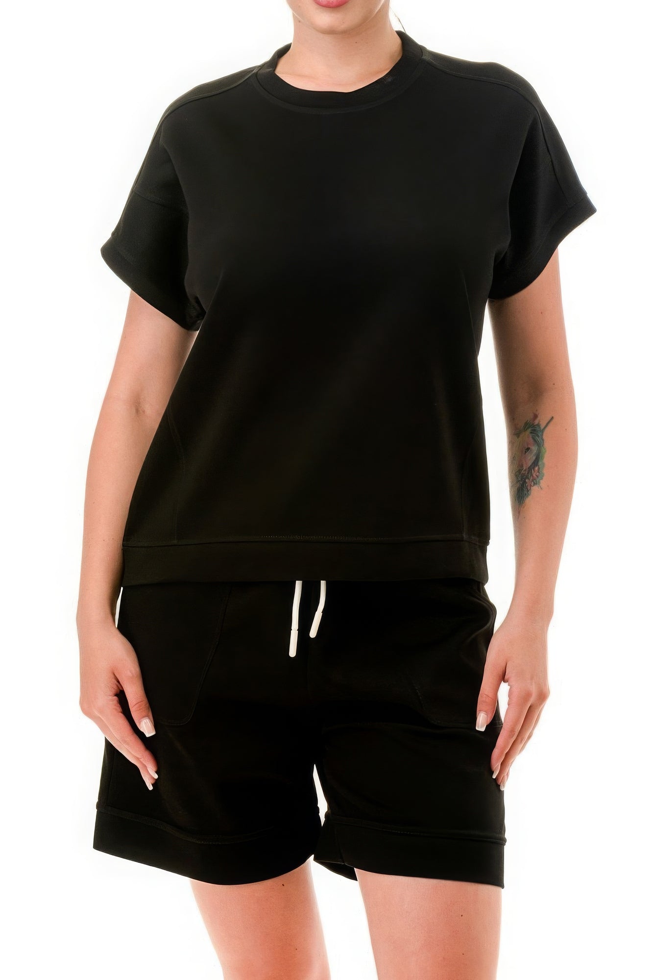 Black Shorts Set | Black Tee and Shorts Set | Nova Store