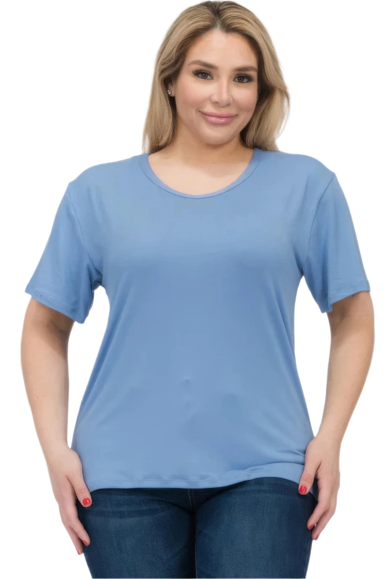 Plus Size Basic Short Sleeve T-shirt - Nova Store