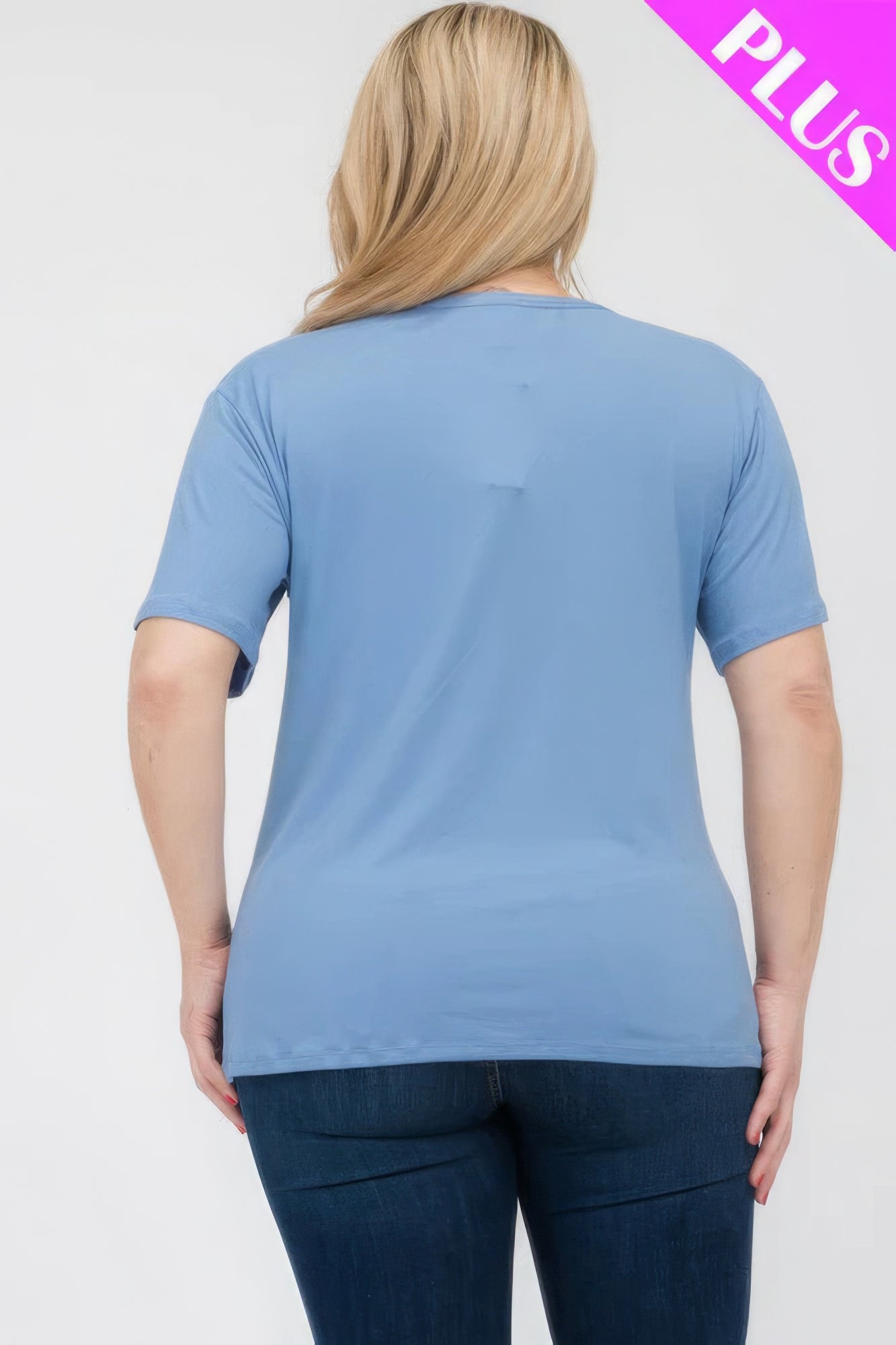 Plus Size Basic Short Sleeve T-shirt - Nova Store