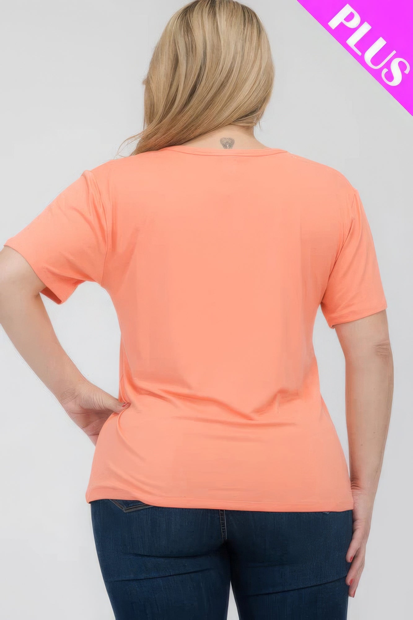 Plus Size Basic Short Sleeve T-shirt - Nova Store