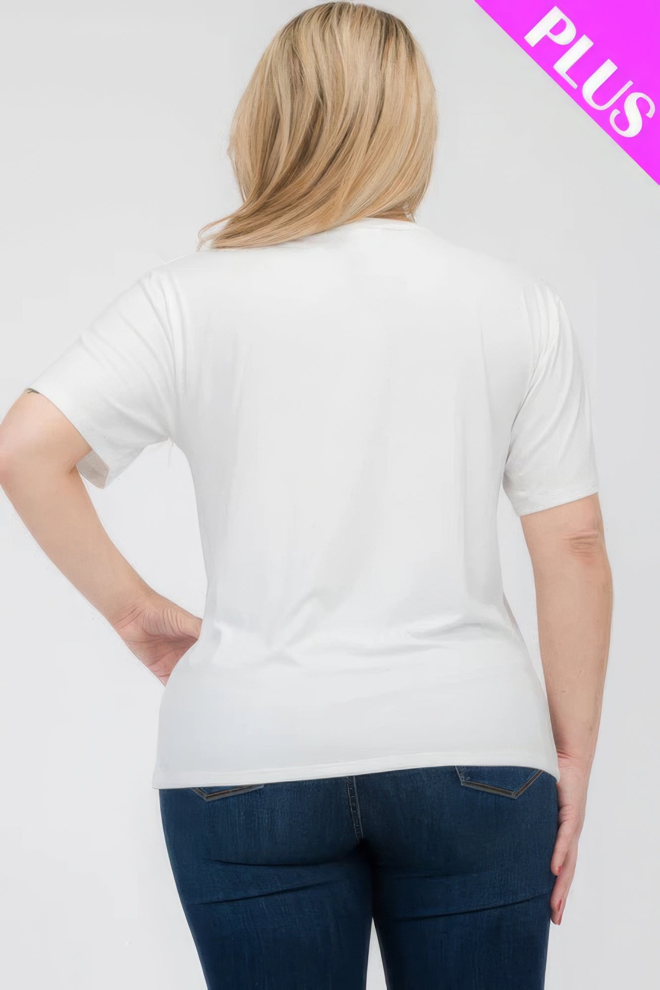 Plus Size Basic Short Sleeve T-shirt - Nova Store
