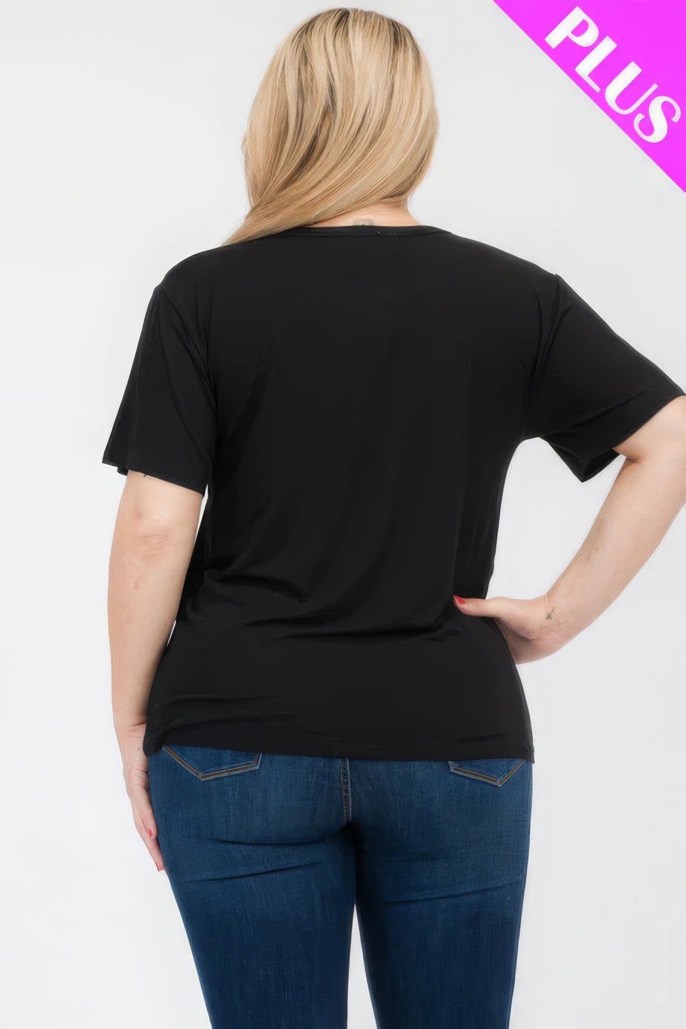 Plus Size Basic Short Sleeve T-shirt - Nova Store