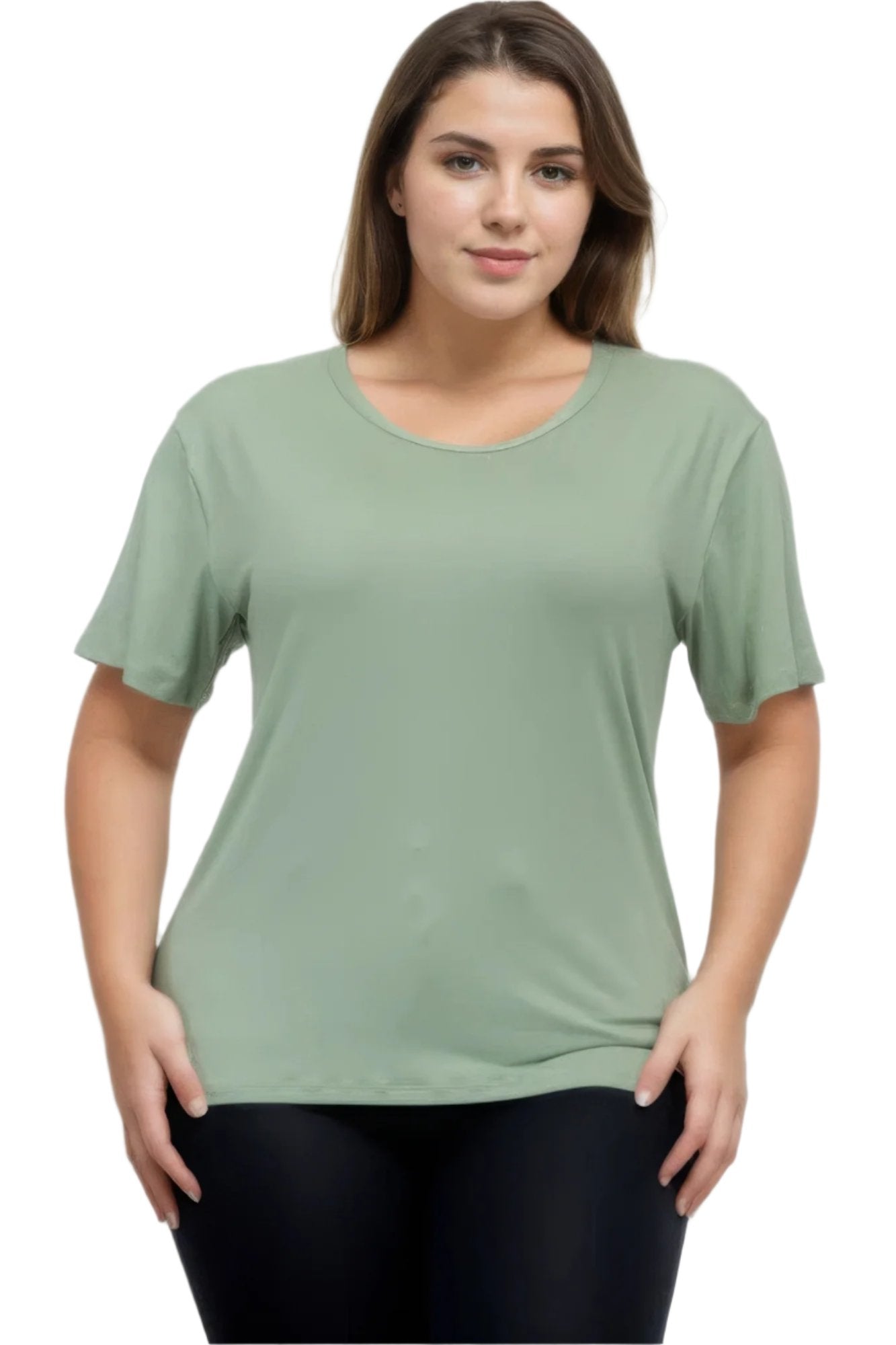 Plus Size Basic Short Sleeve T-shirt - Nova Store