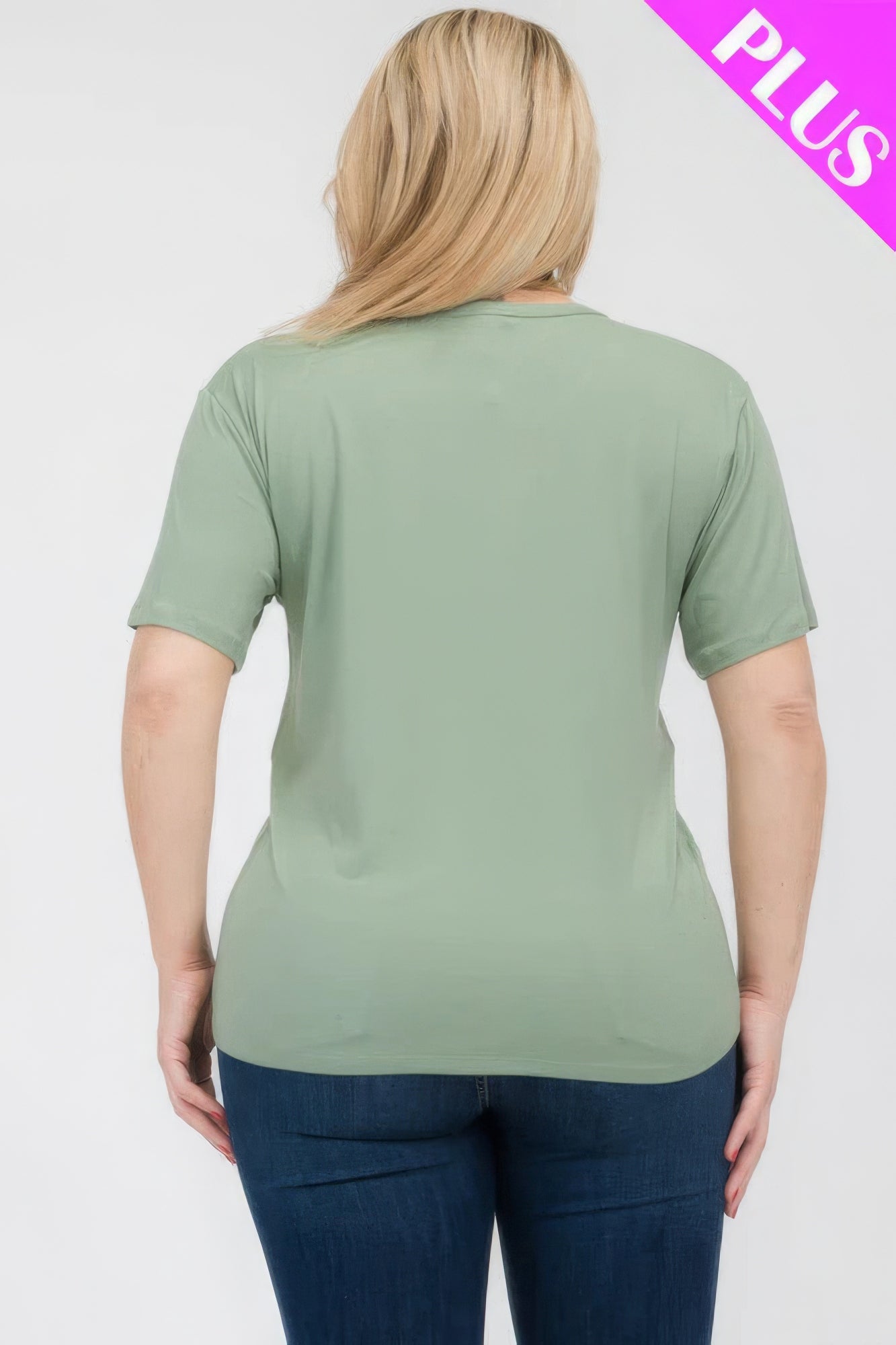 Plus Size Basic Short Sleeve T-shirt - Nova Store