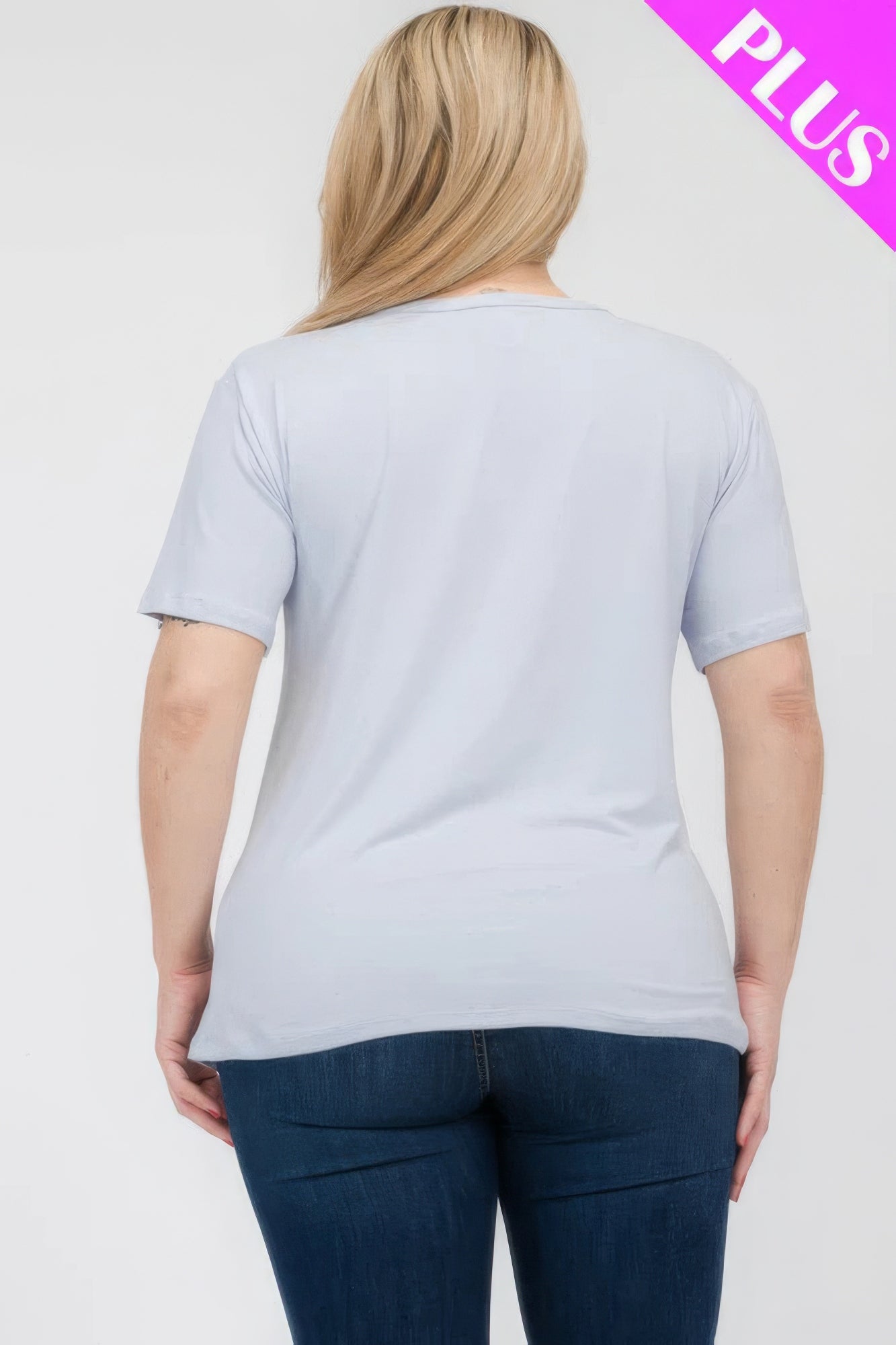 Plus Size Basic Short Sleeve T-shirt - Nova Store