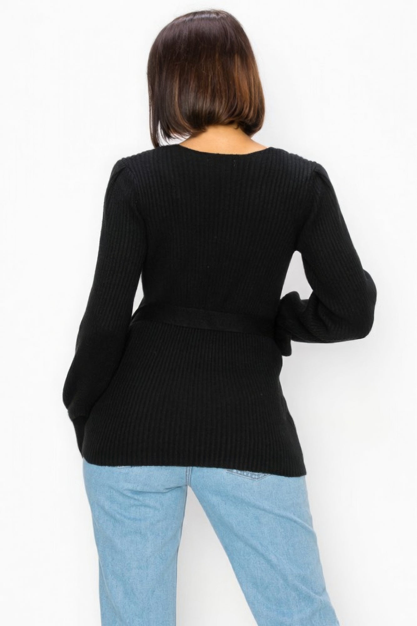 Surplice Ribbed Wrap-around Top - Nova Store