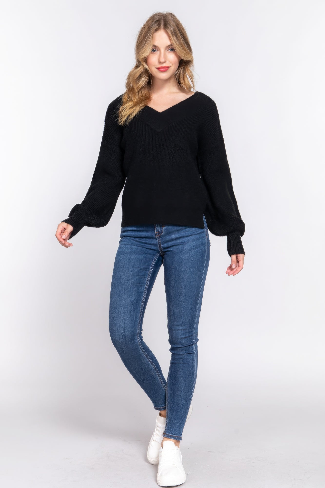 Double V-Neck Sweater | Long Sleeve Sweater | Nova Store