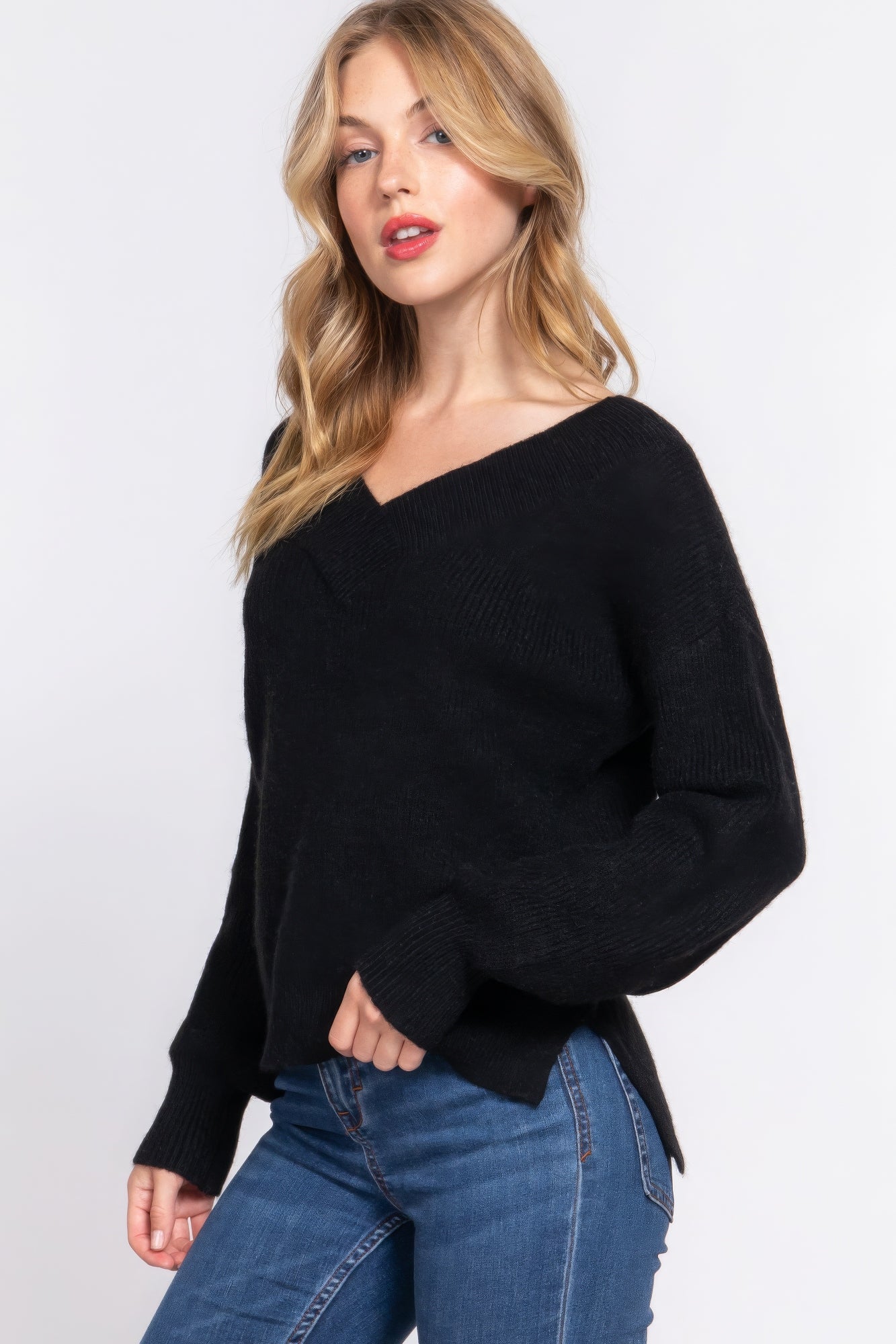 Double V-Neck Sweater | Long Sleeve Sweater | Nova Store