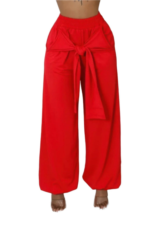 Red High-Waisted Pants | Casual High-Waisted Pants | Nova Store