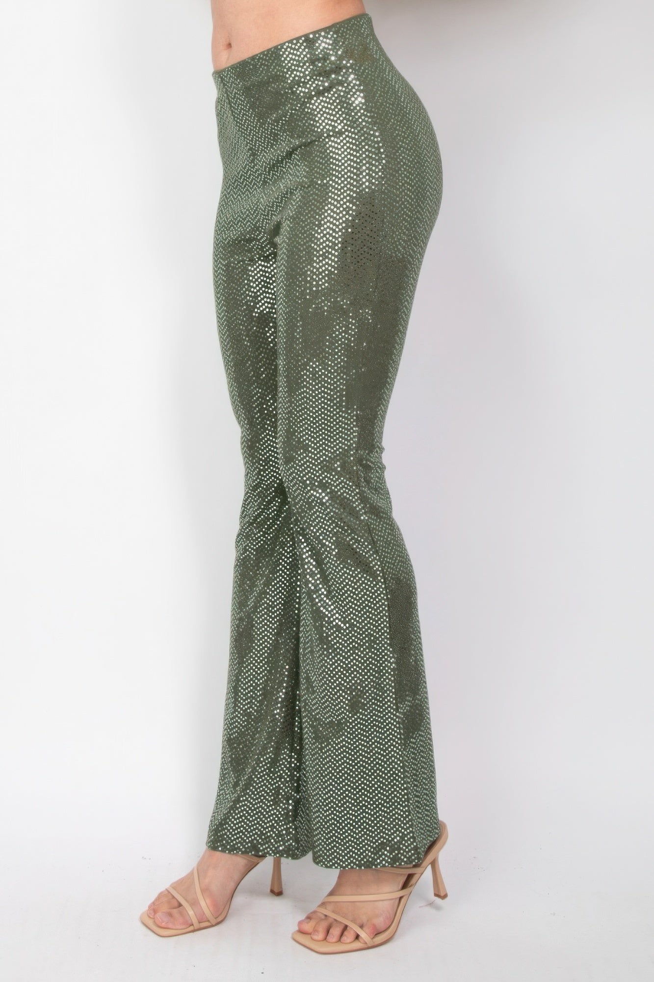 Sequined Fit & Flare Midrise Pants - Nova Store