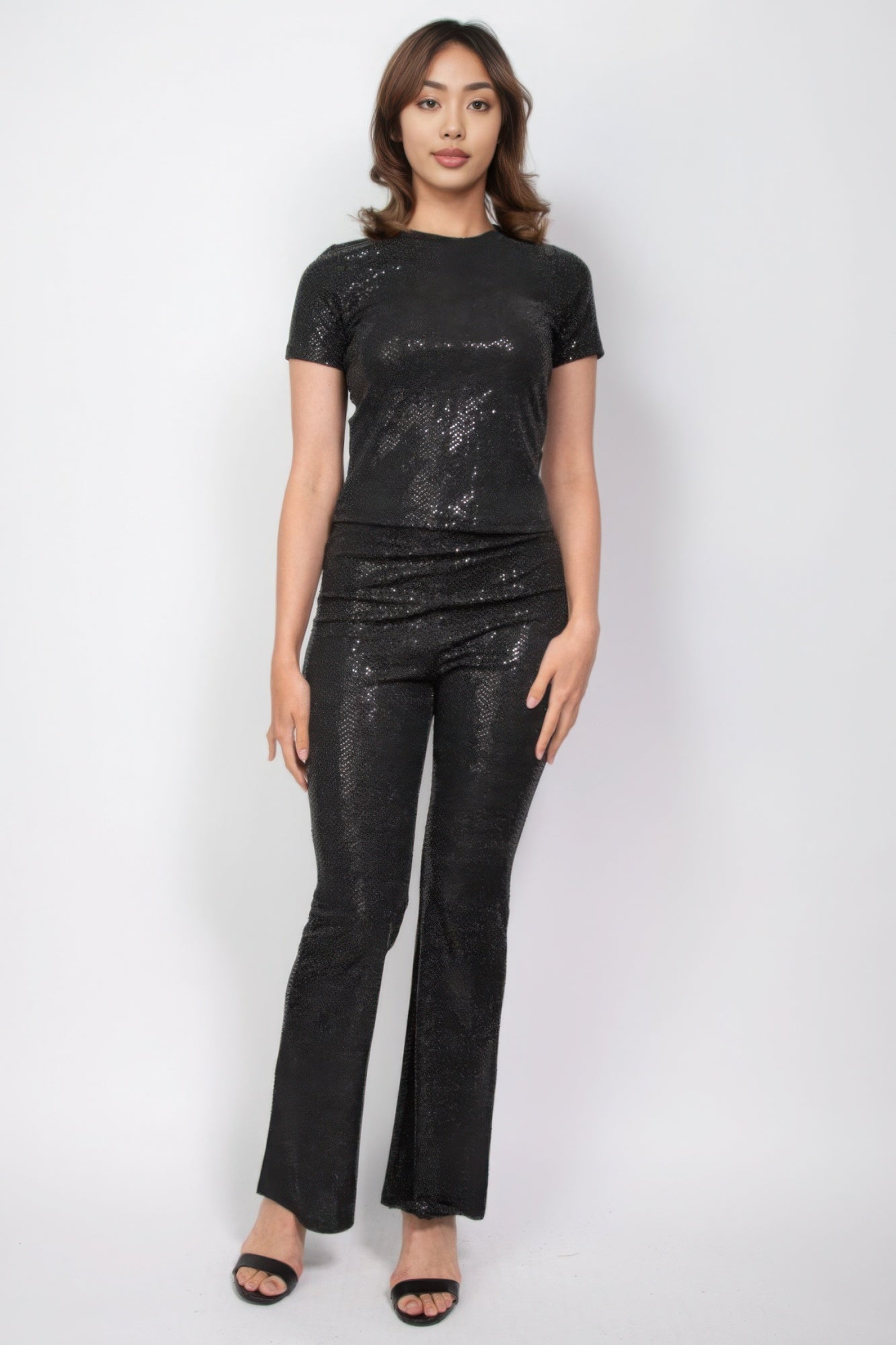 Sequined Fit & Flare Midrise Pants - Nova Store