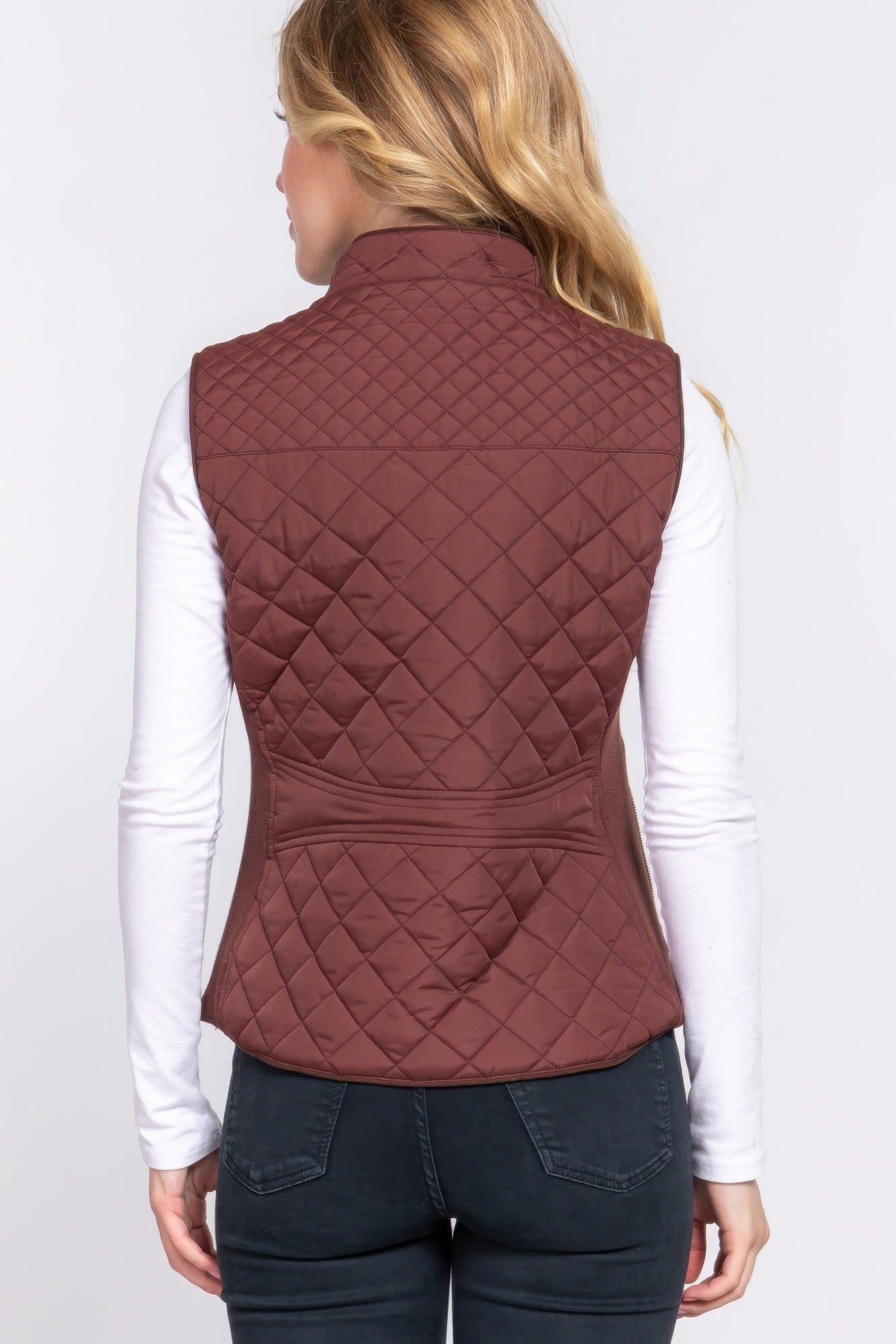 Suede Piping Quilted Padding Vest - Nova Store