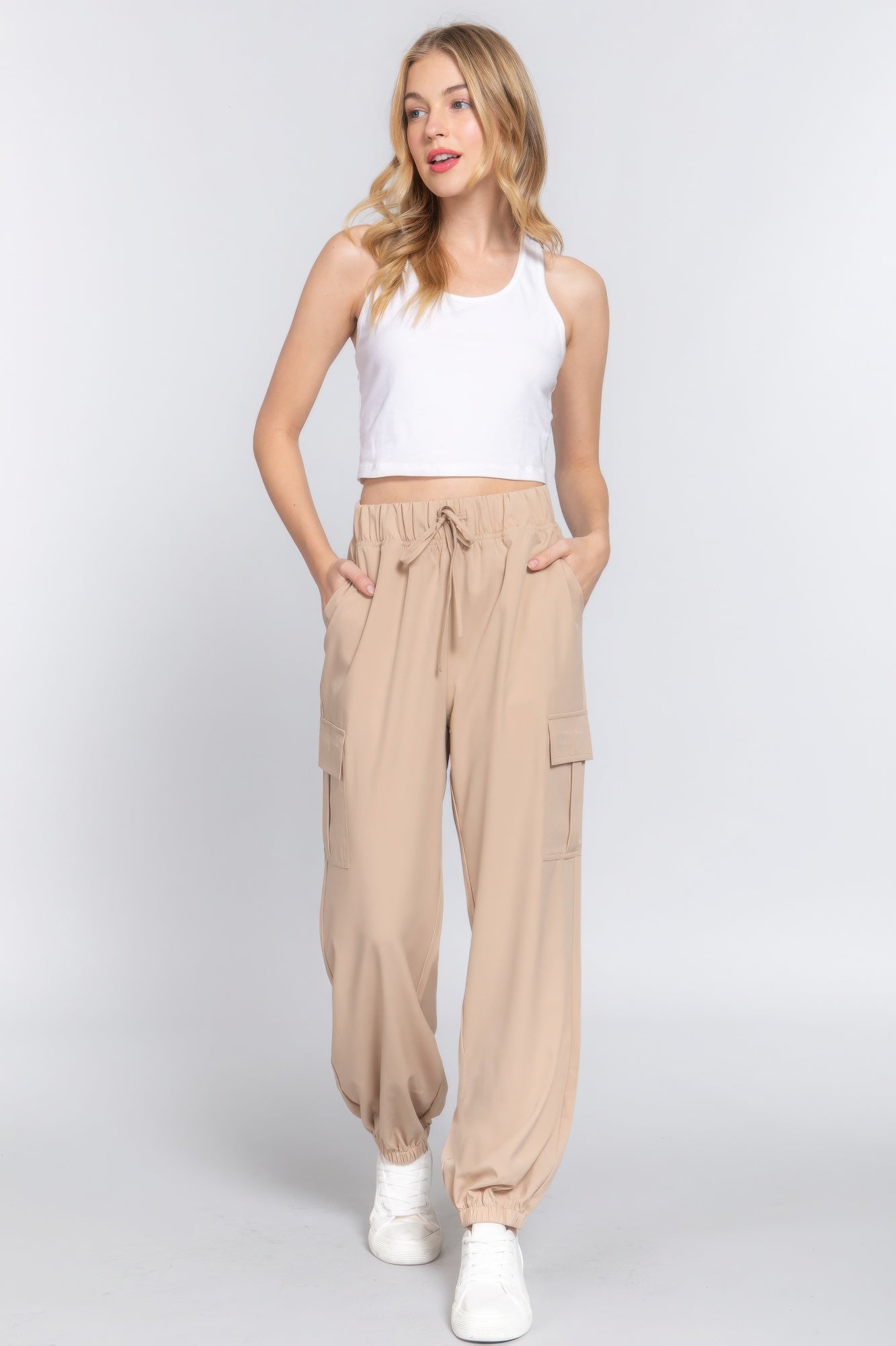 Beige Jogger Pants | Cargo Jogger Pants | Nova Store