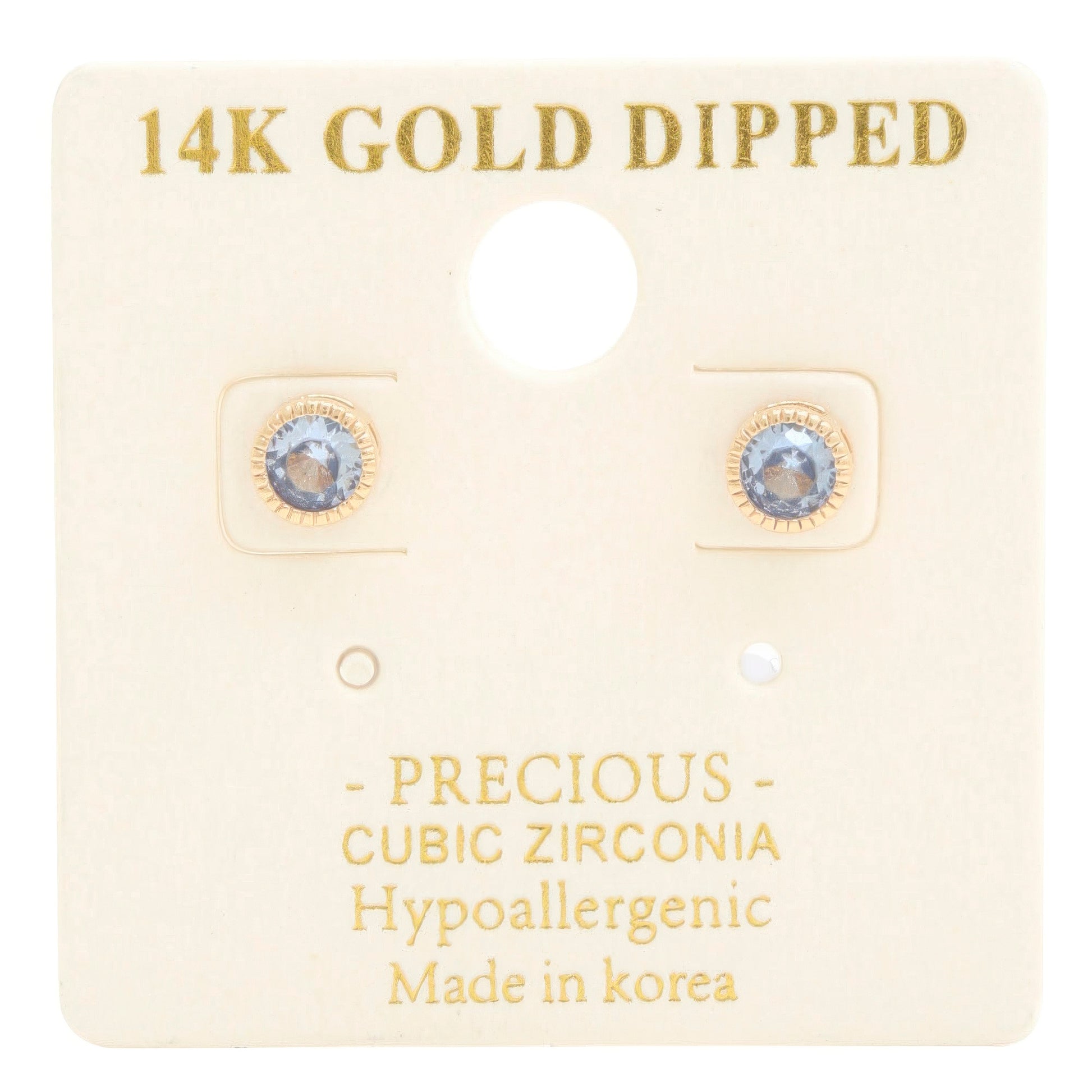 Gold Dipped Round Earring | CZ Round Earring | Nova Store