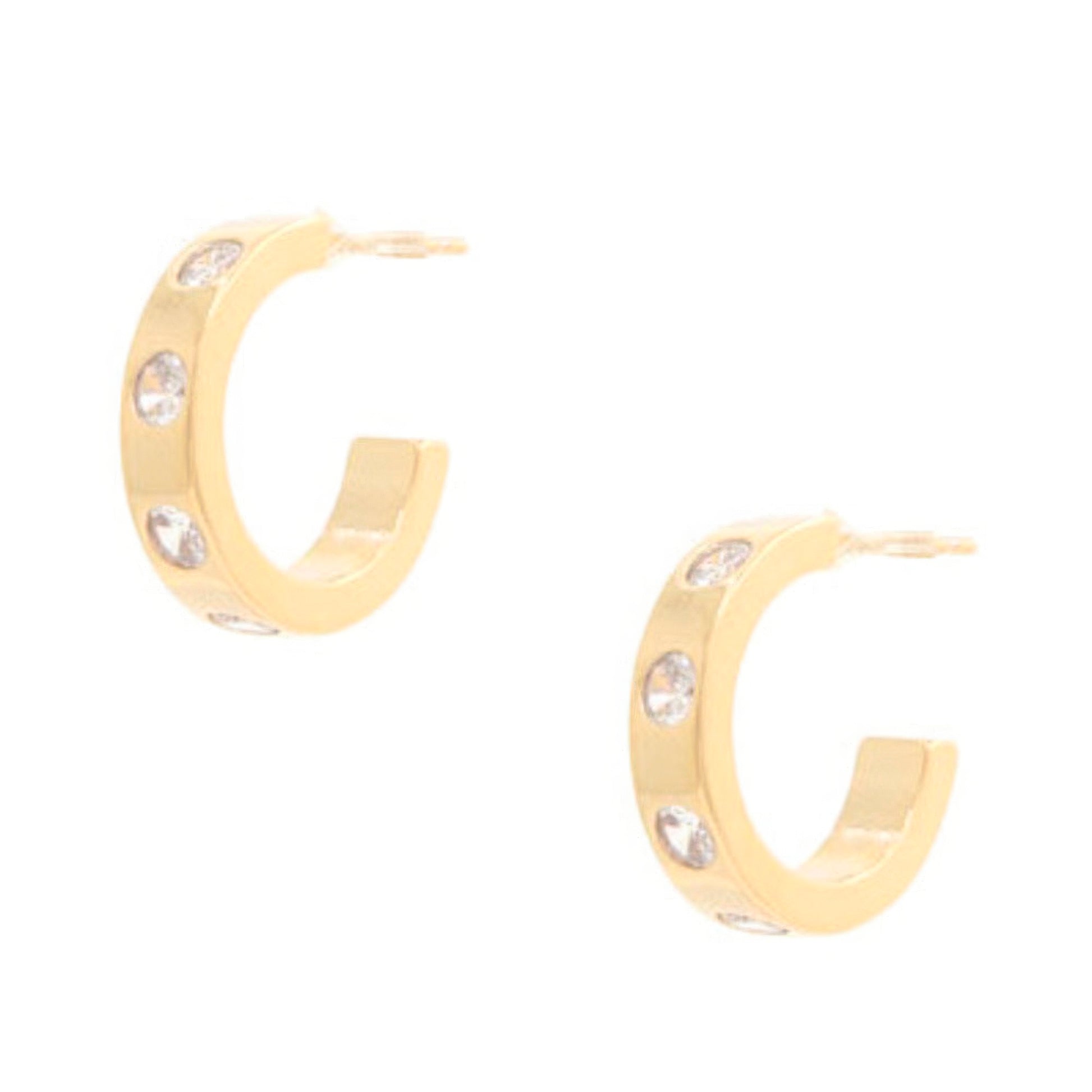 Rhinestone Hoop Earring | Gold Hoop Earring | Nova Store