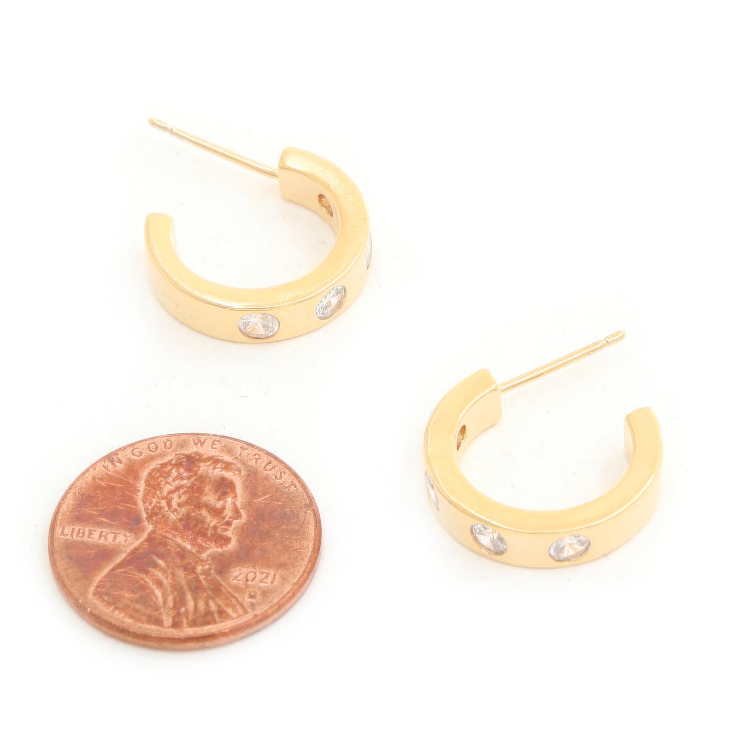 Rhinestone Hoop Earring | Gold Hoop Earring | Nova Store