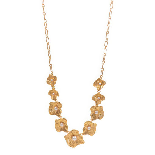 Flower Pearl Necklace | Flower Vintage Necklace | Nova Store