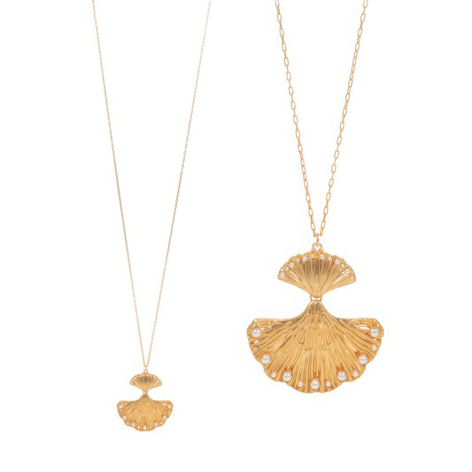Mini Pearl Leaf Necklace | Pearl Leaf Necklace | Nova Store