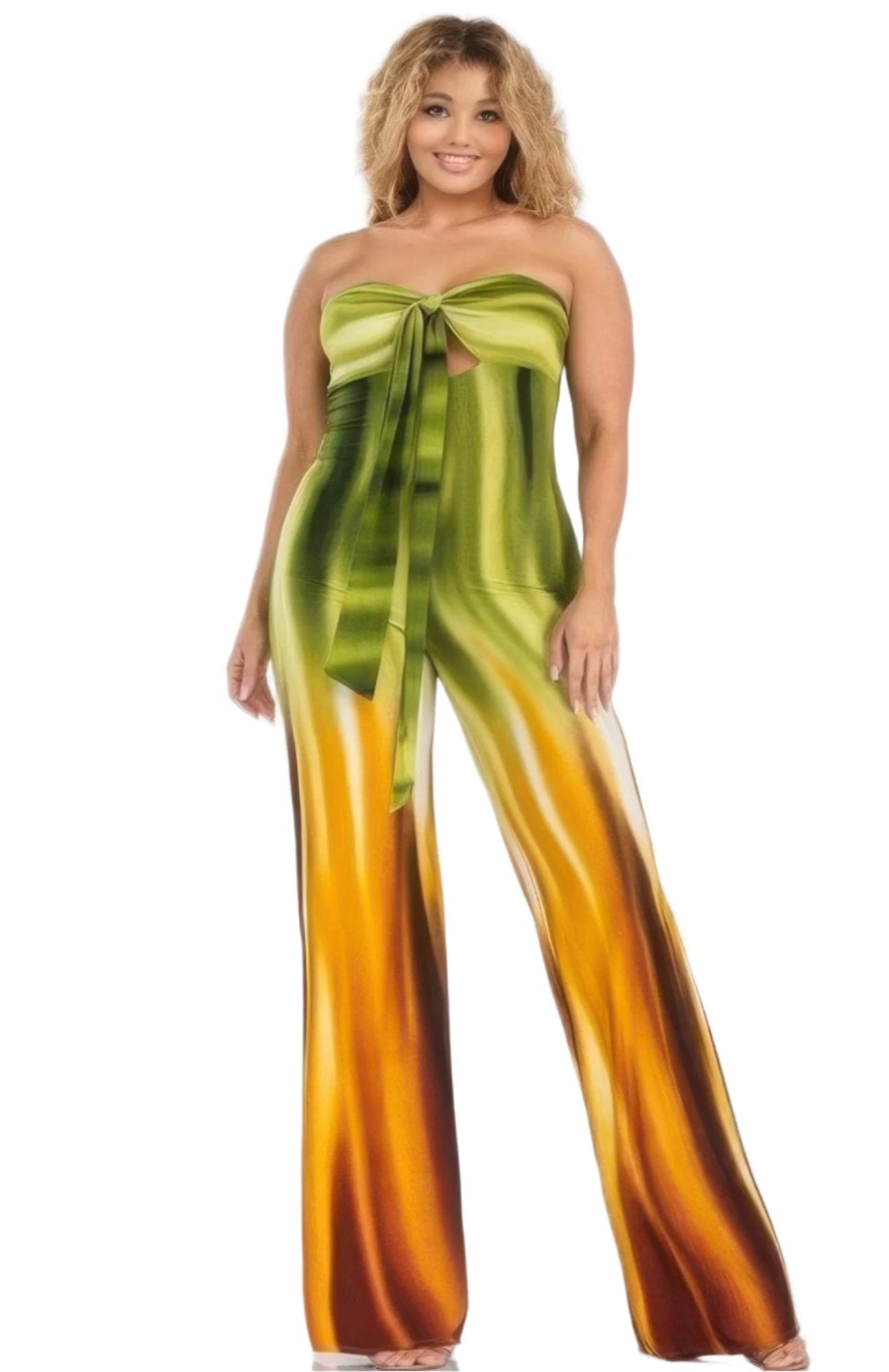 Plus print off shoulder jumpsuit - Nova Store