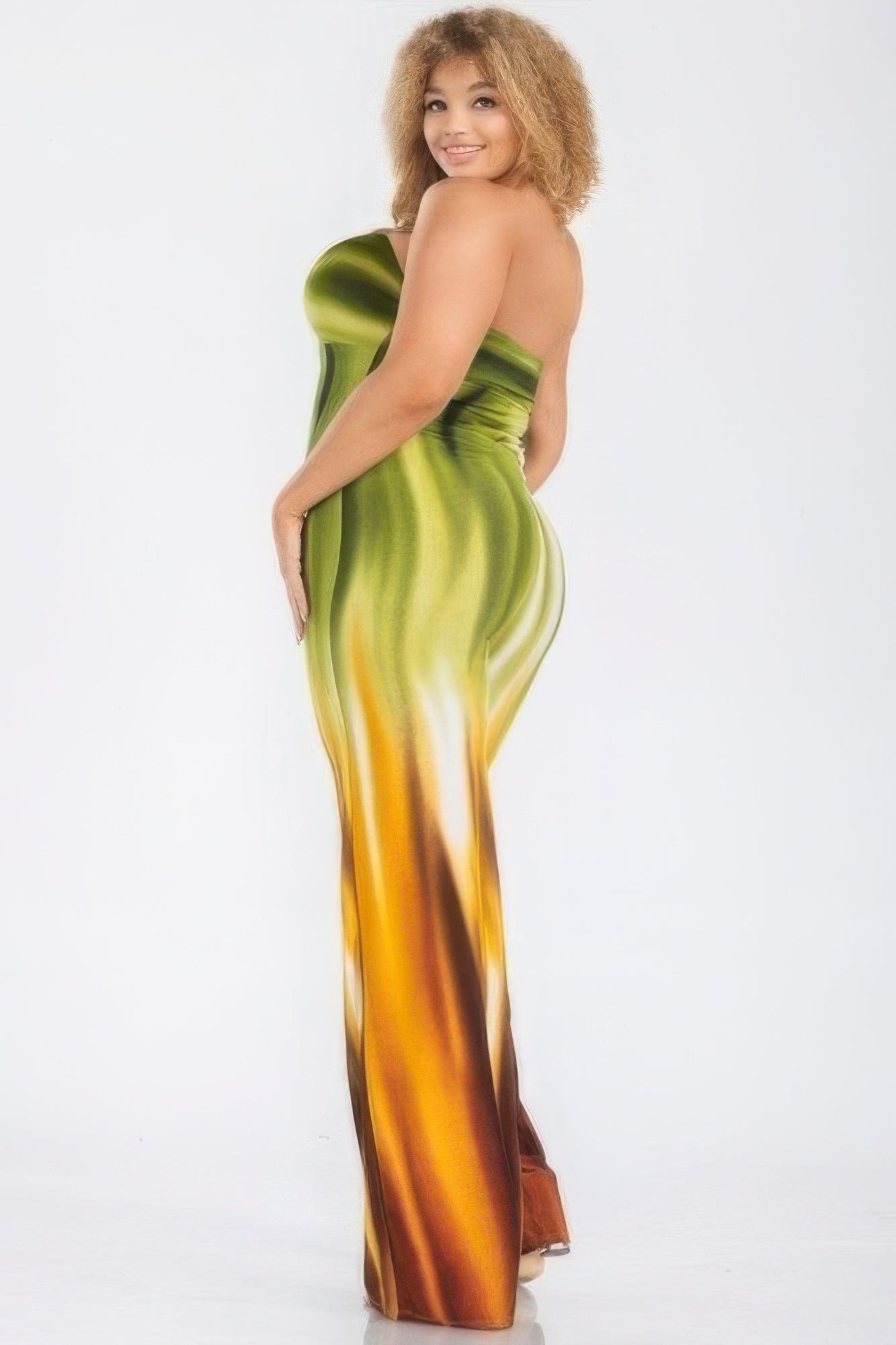 Plus print off shoulder jumpsuit - Nova Store