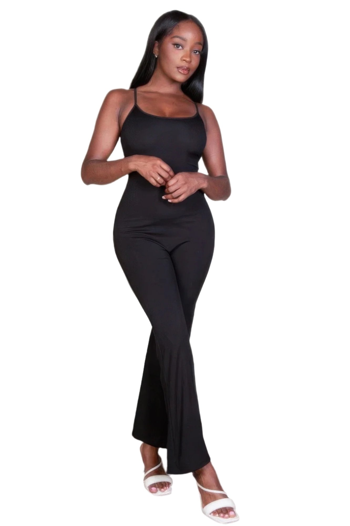 Ribbed sleeveless wide leg jumpsuit