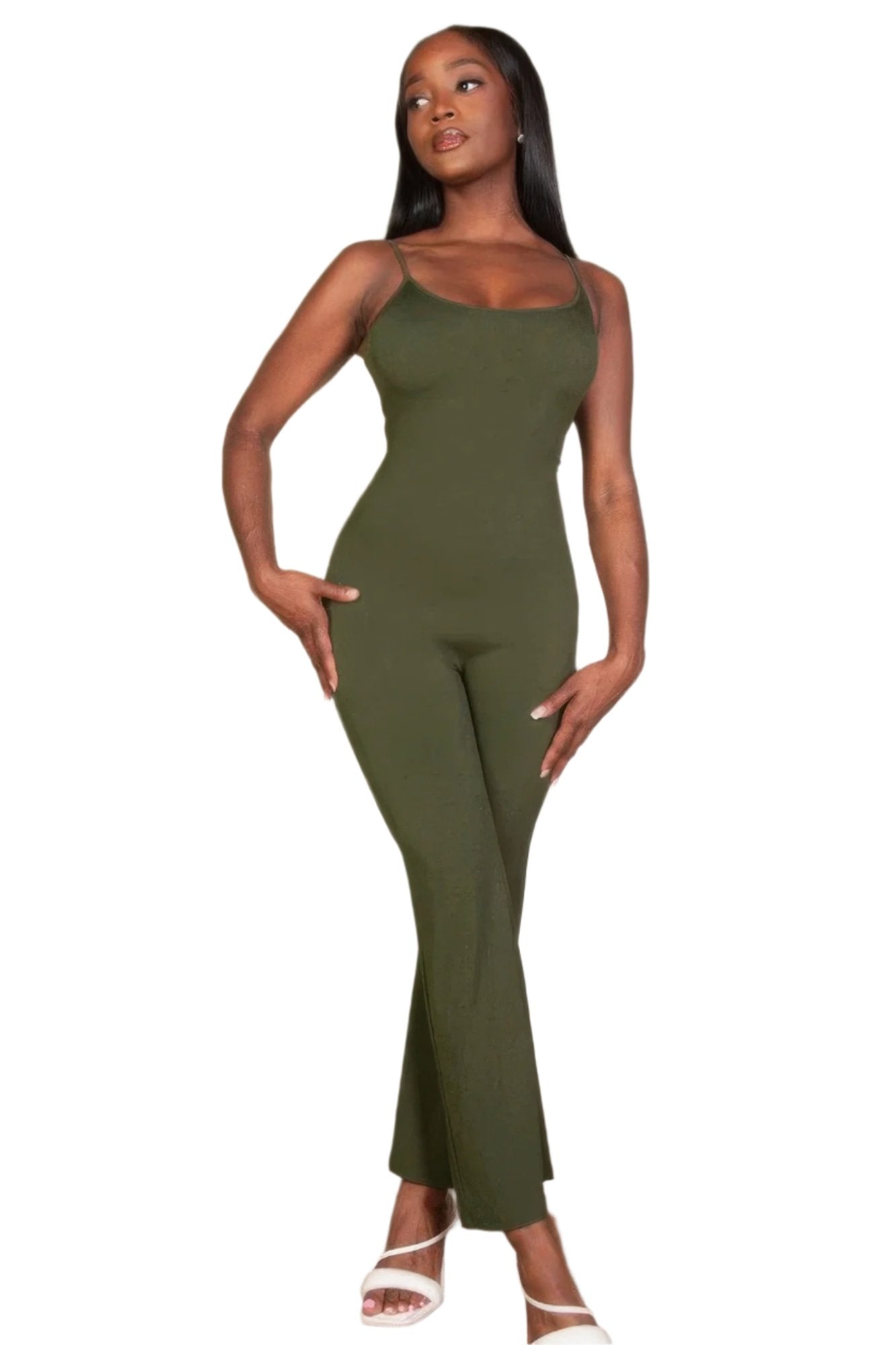 Ribbed sleeveless wide leg jumpsuit