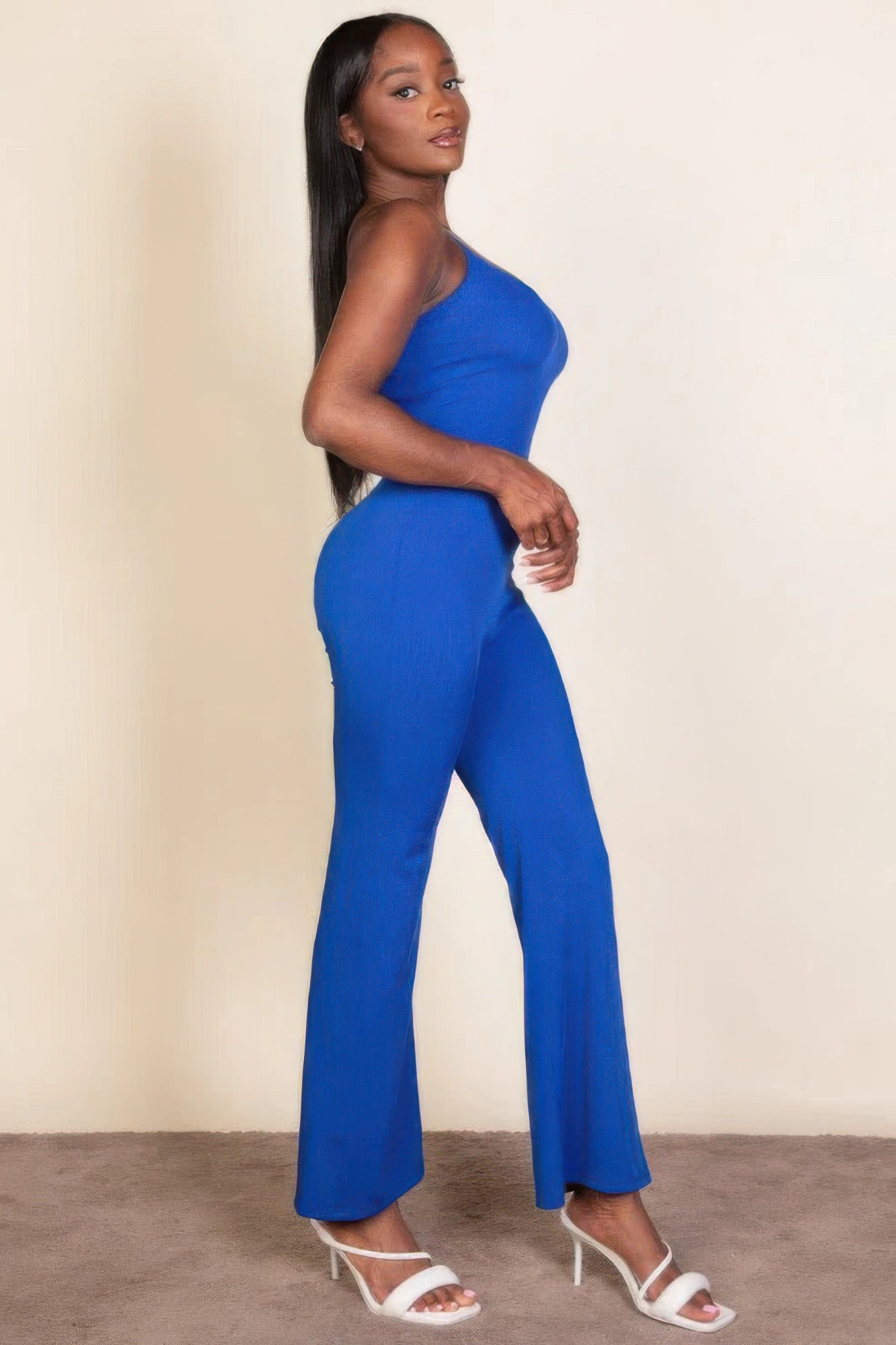 Ribbed sleeveless wide leg jumpsuit - Nova Store