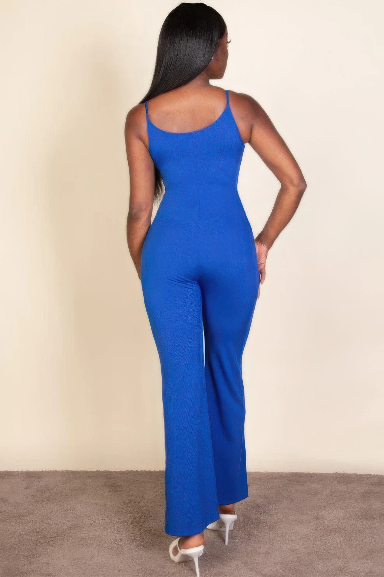 Ribbed sleeveless wide leg jumpsuit - Nova Store