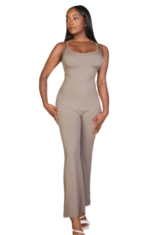 Ribbed sleeveless wide leg jumpsuit - Nova Store
