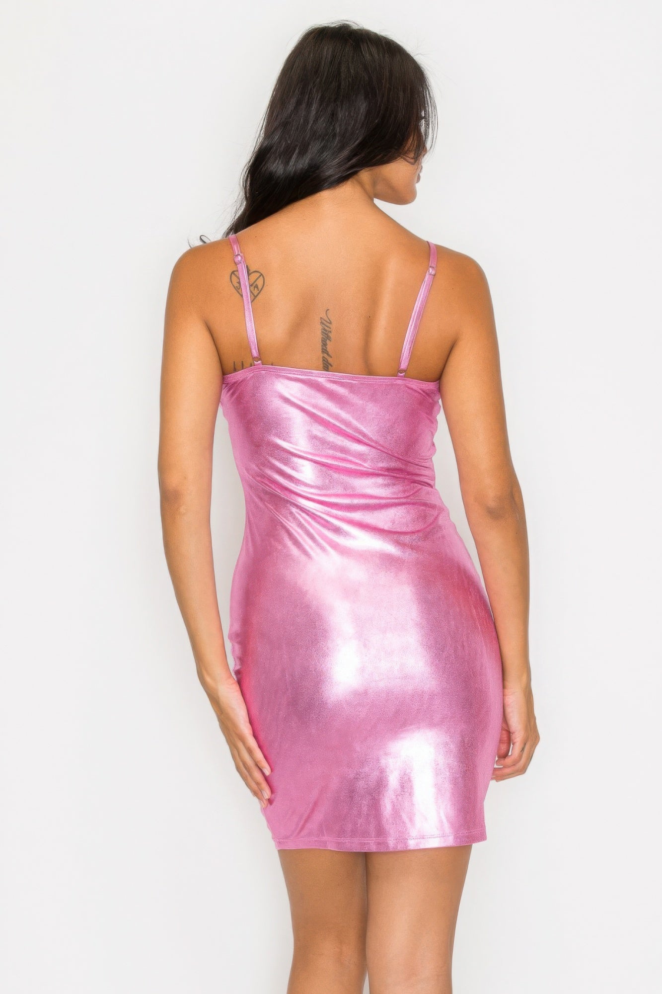 Scoop neck foil mini dress - Nova Store