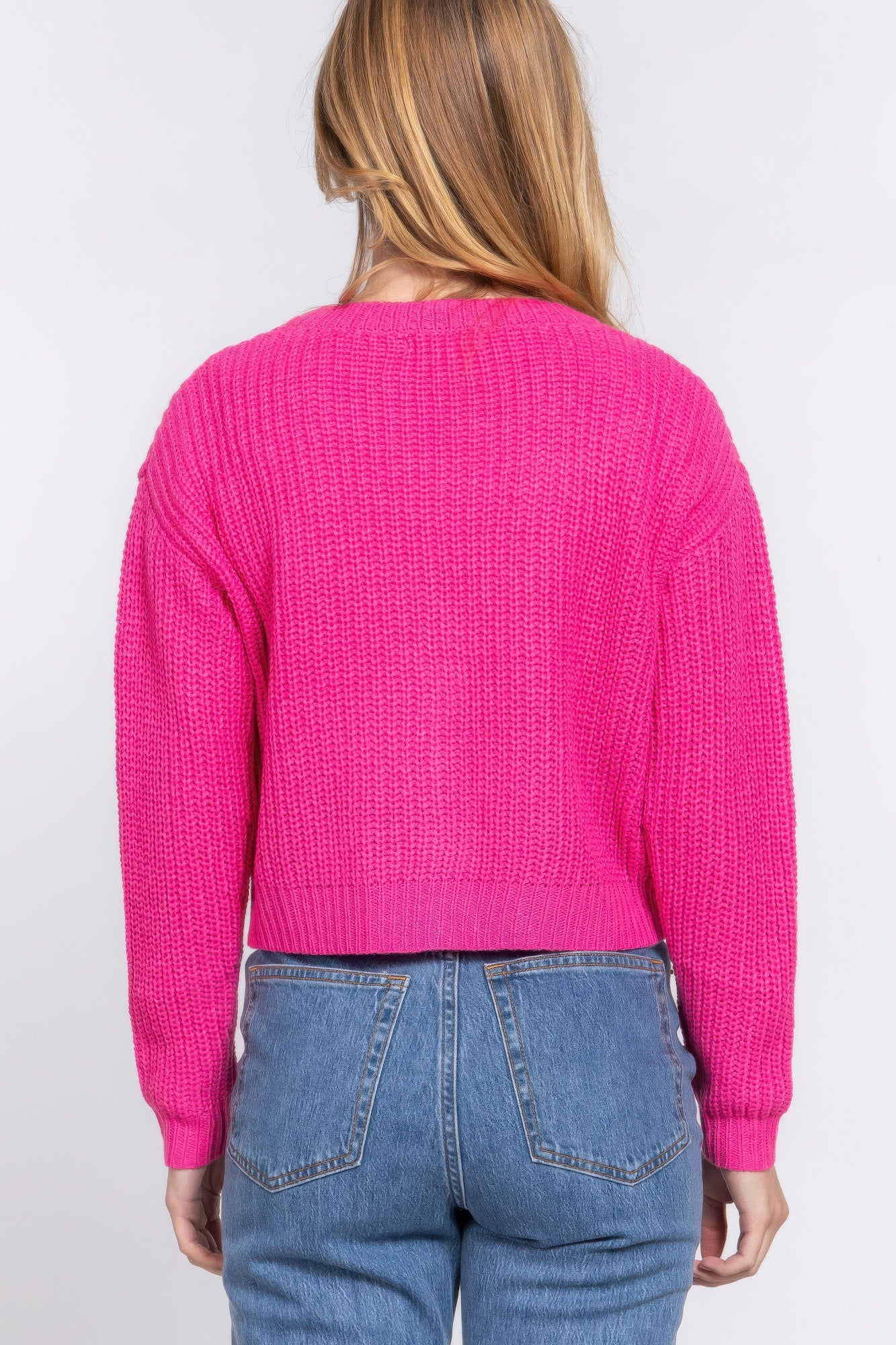 Long slv v-neck sweater cardigan - Nova Store