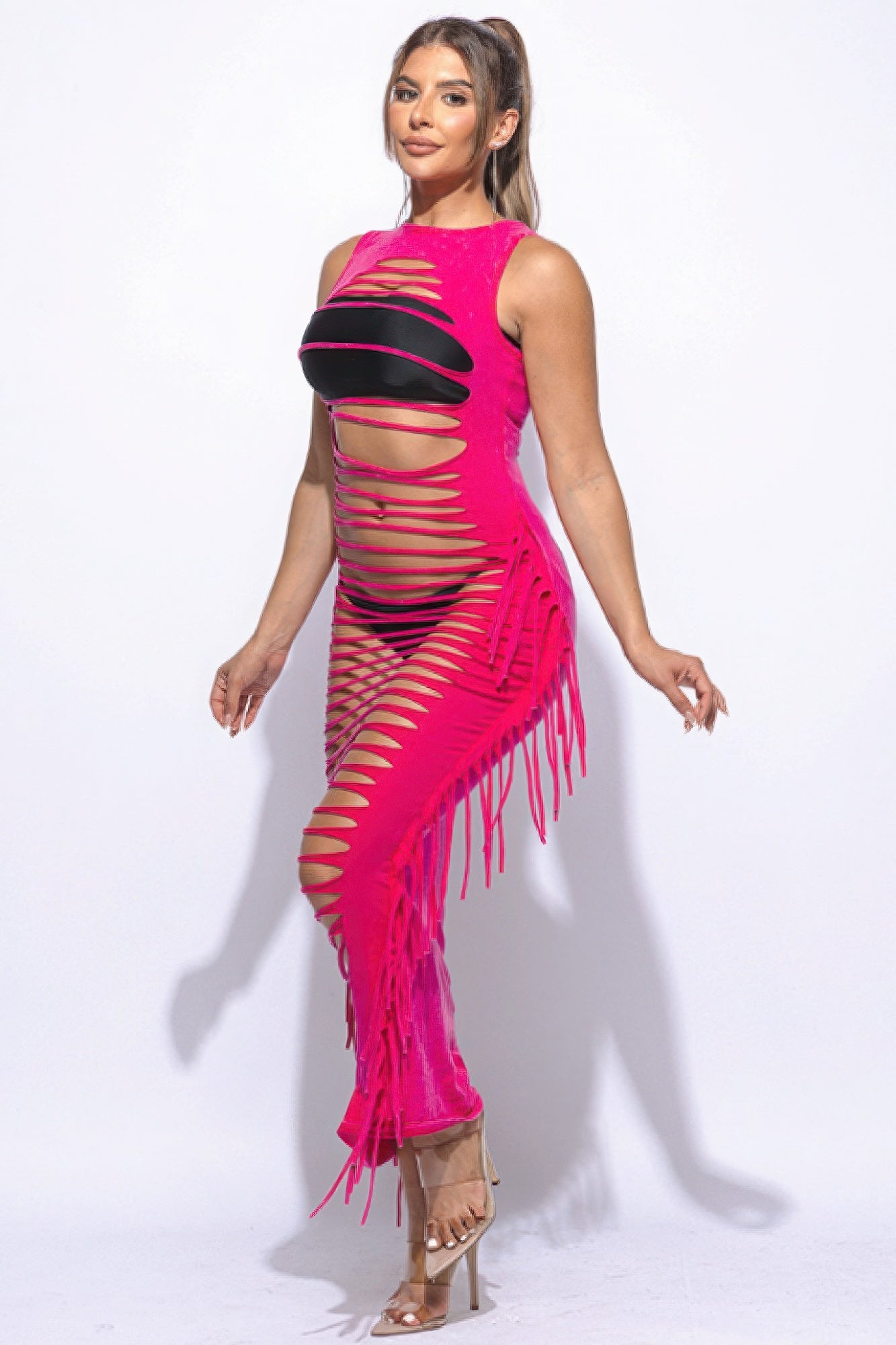 Fringe Cut Out Maxi Dress - Nova Store