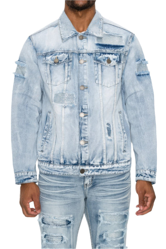 Diamond Denim Jacket | Classic Denim Jacket | Nova Store