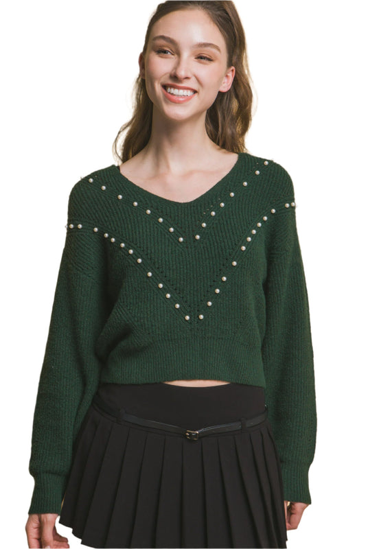 Pearl details sweater