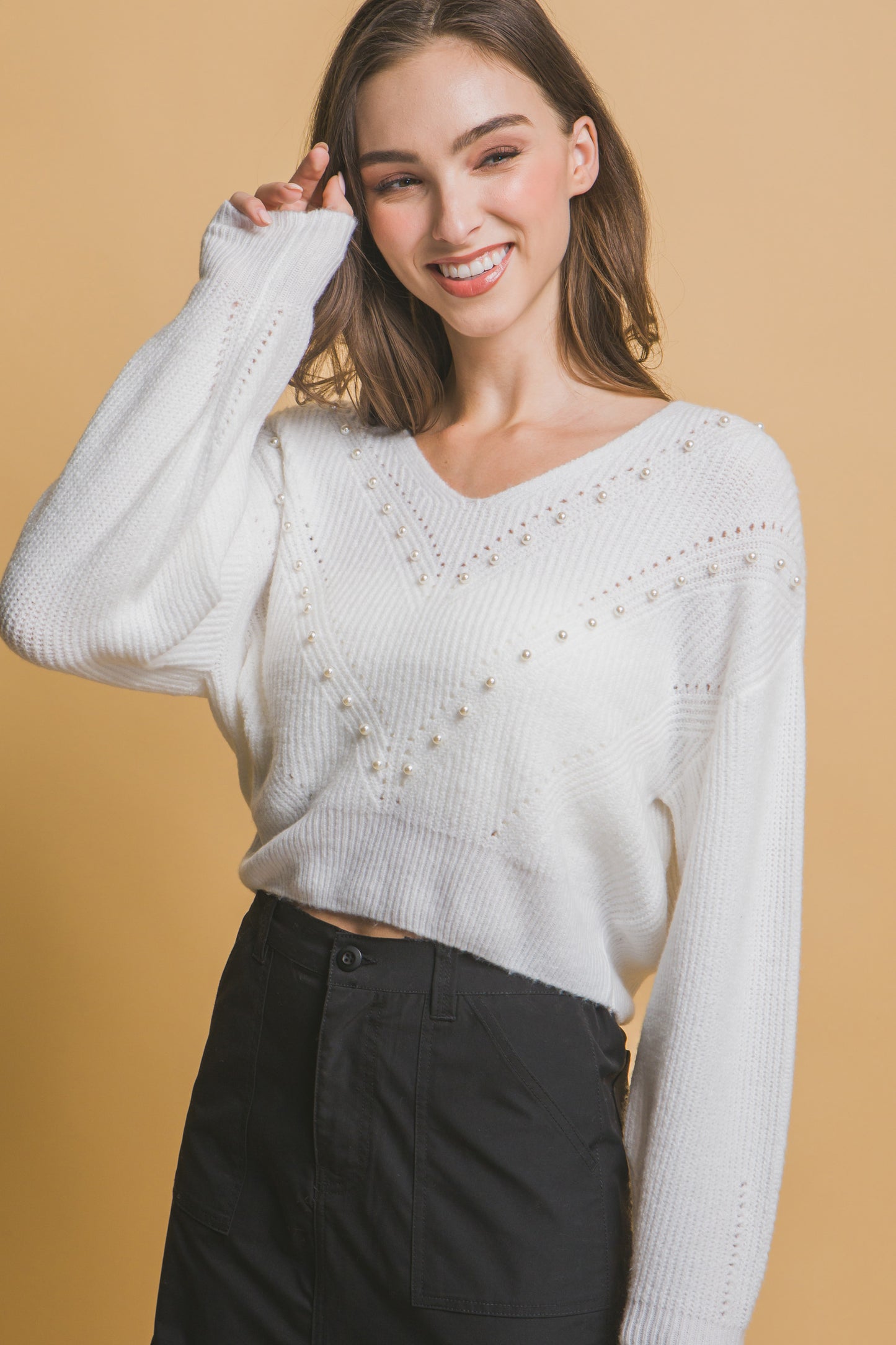 Pearl details sweater