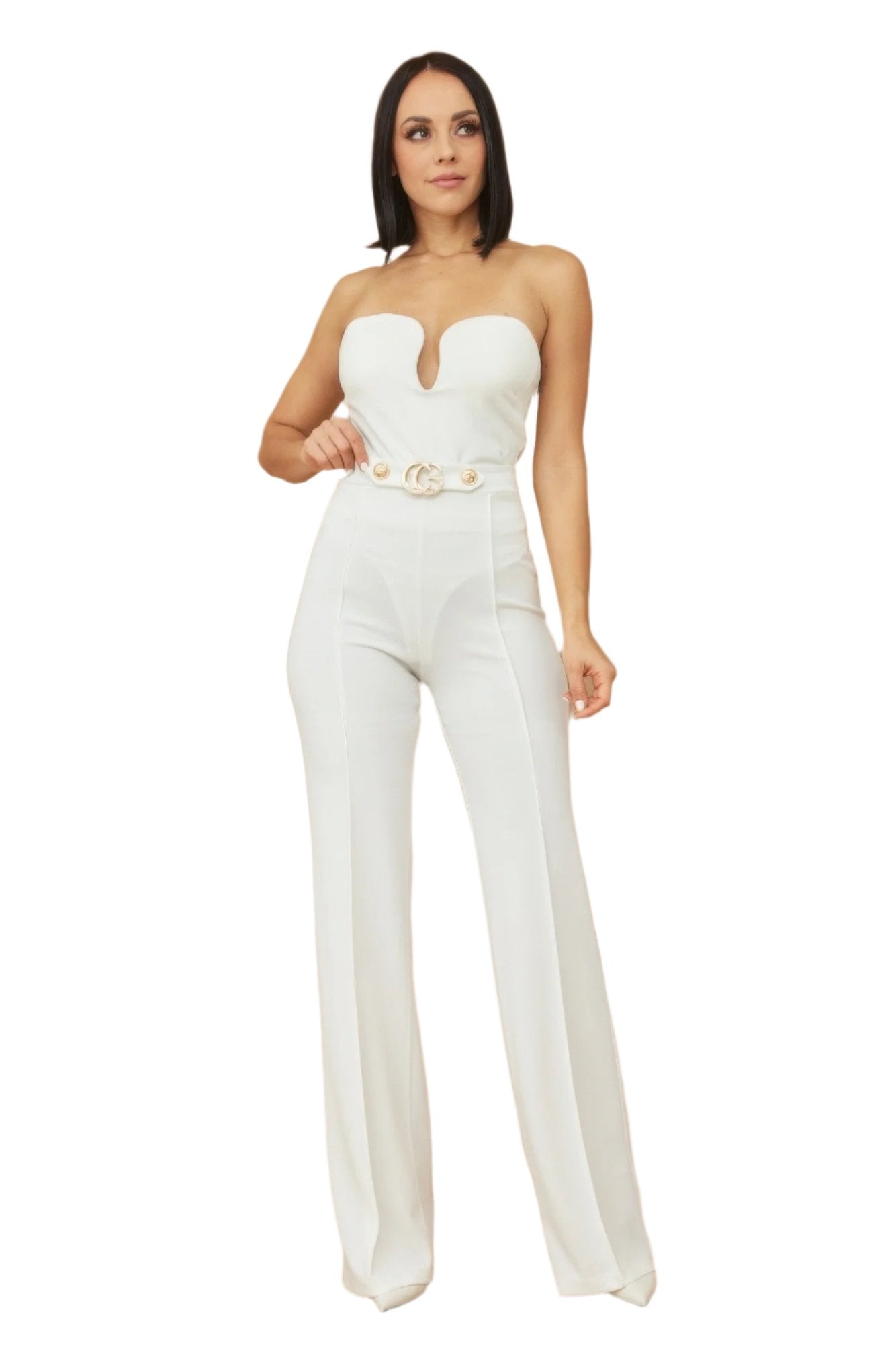 Cg Buckle And Button Detail Pants - Nova Store