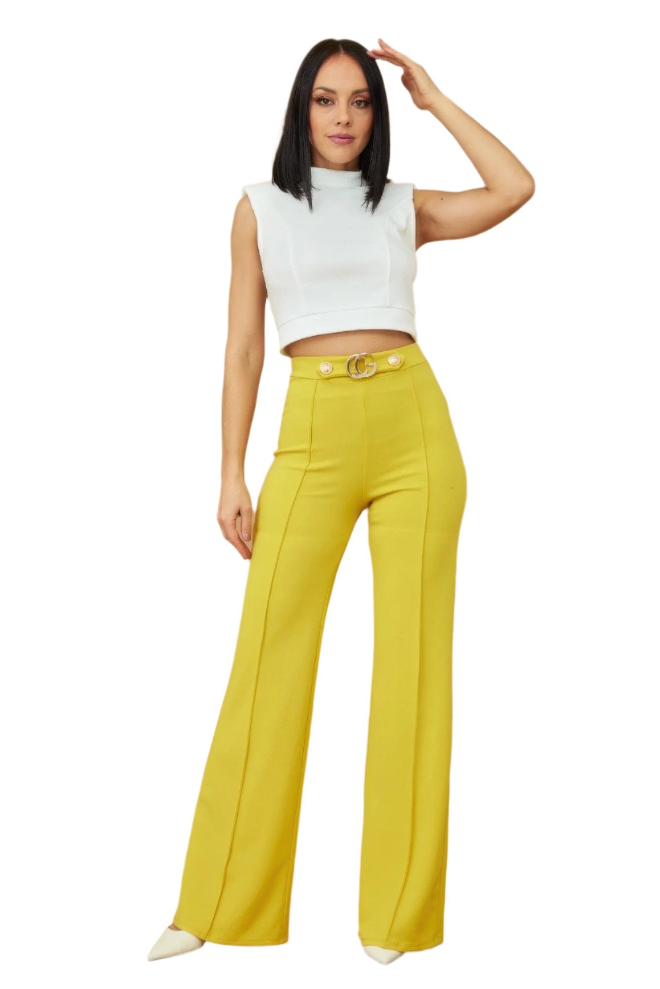 Cg Buckle And Button Detail Pants - Nova Store