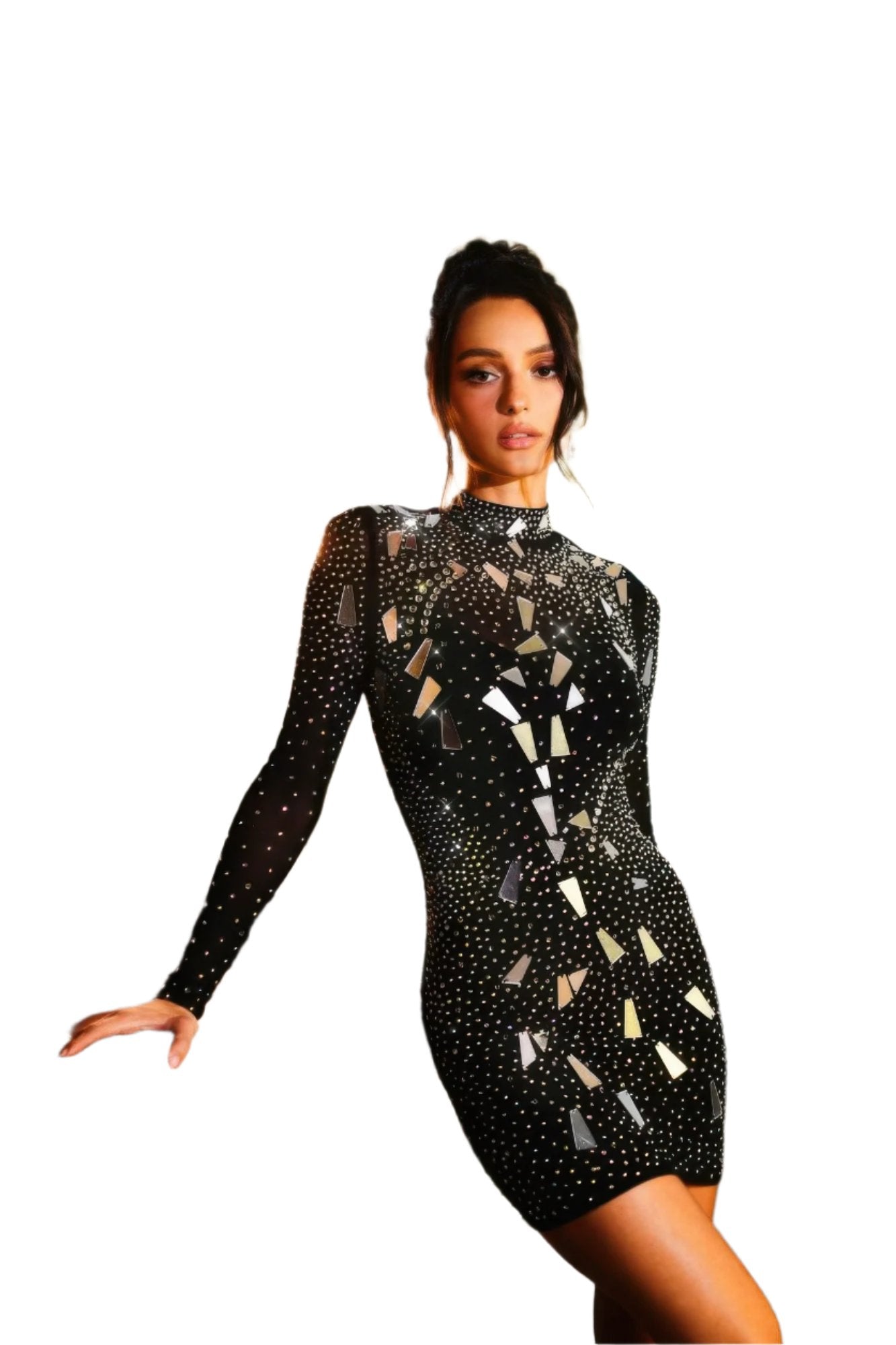 Mirrors & Rhinestones Mini Dress - Nova Store