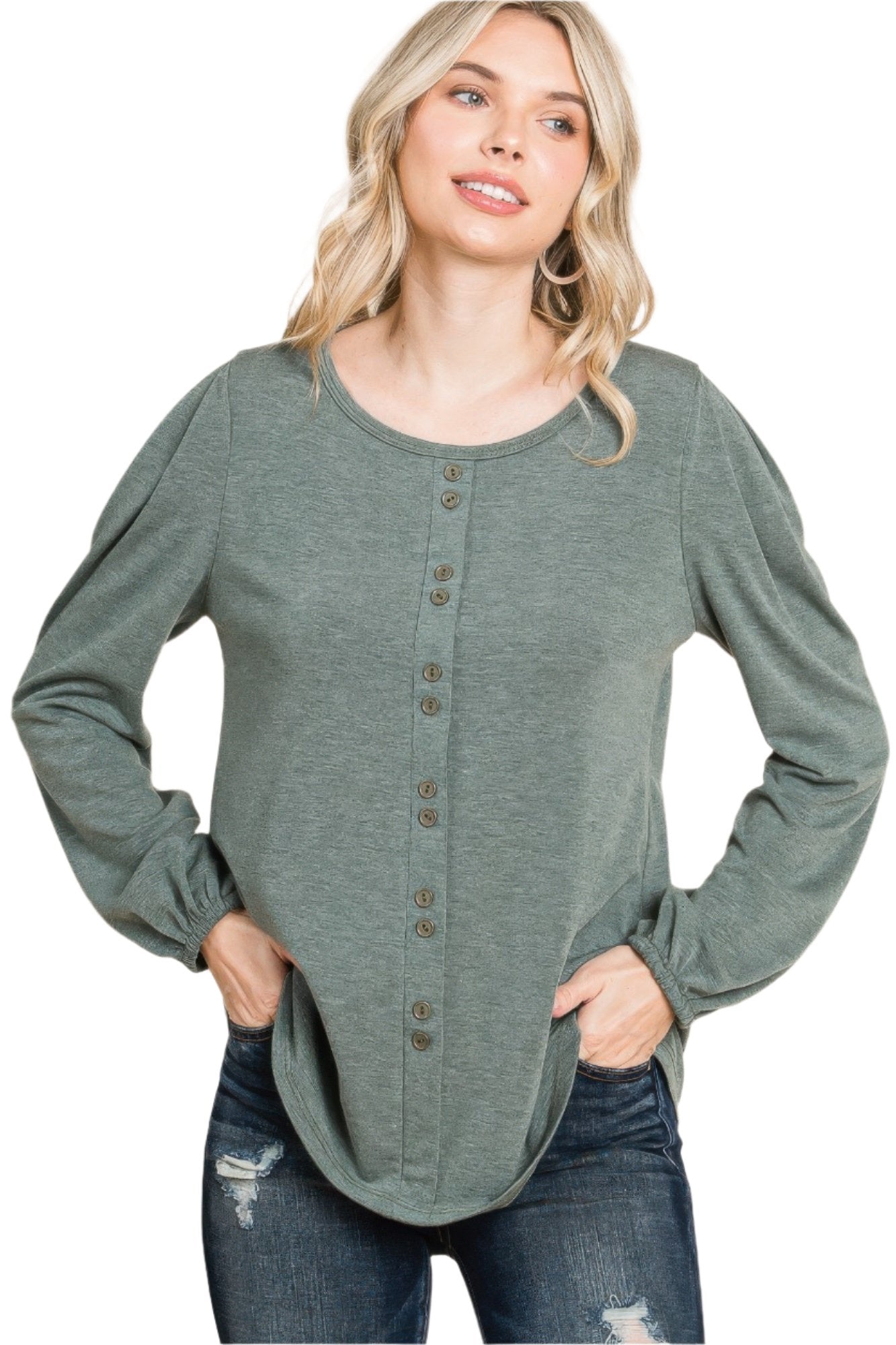 Solid Tr Spandex Long Sleeve Top