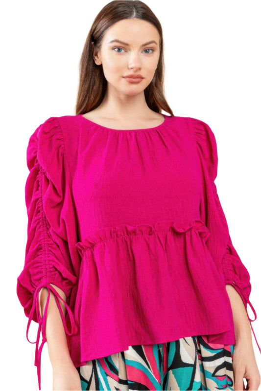 Round Neckline Babydoll Top