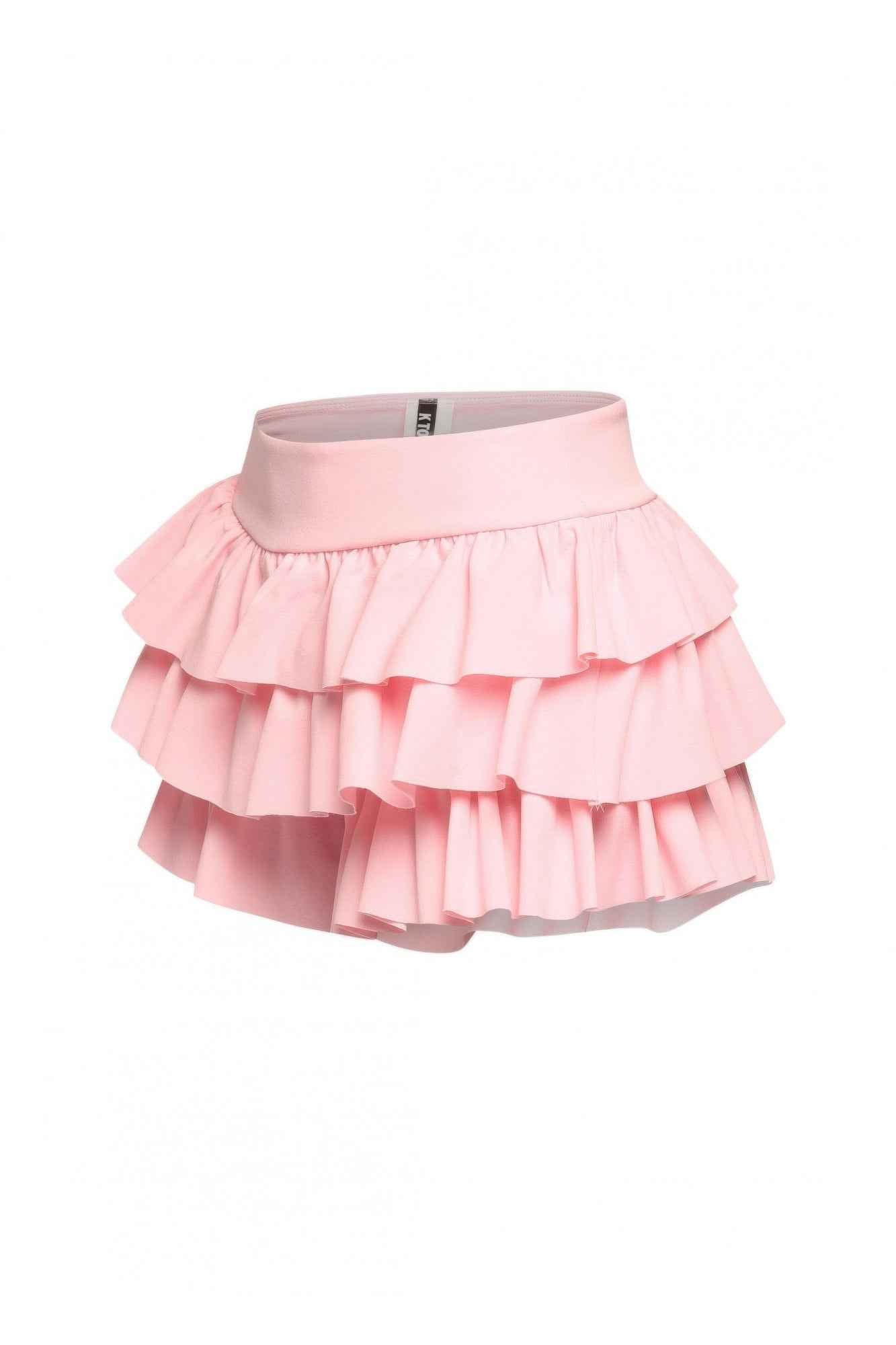 Plus Size Solid Ruffled Shorts