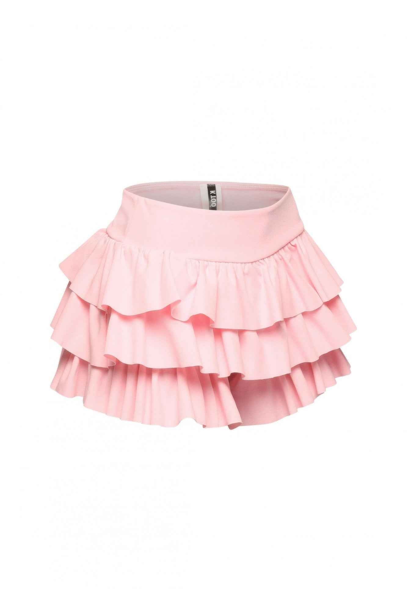 Plus Size Solid Ruffled Shorts