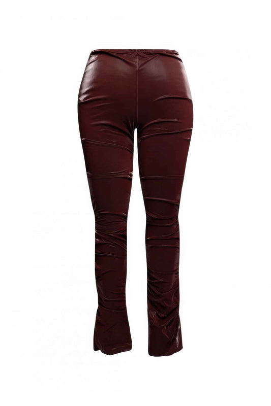 Velvet Pu Ruched Pants