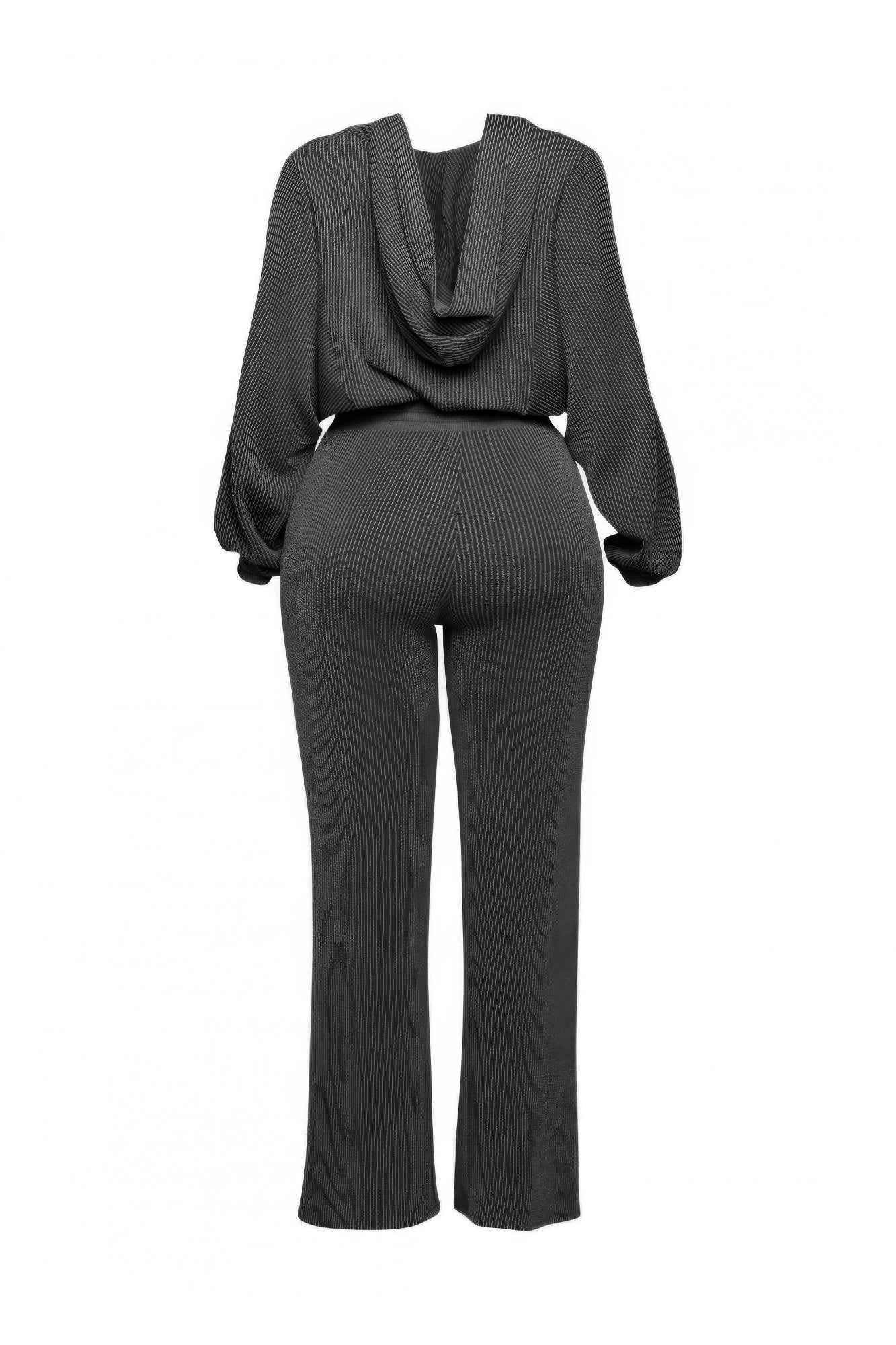Zipper Closure Hoodie Jacket & Pants Set