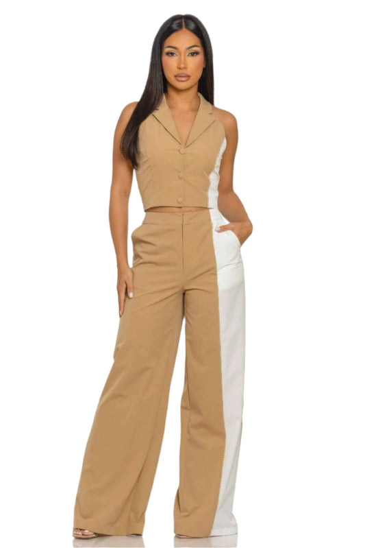 2 Pcs Color Block Set